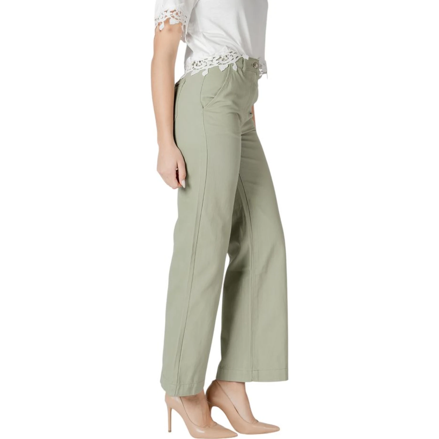 Green Cotton Relaxed Fit Jeans