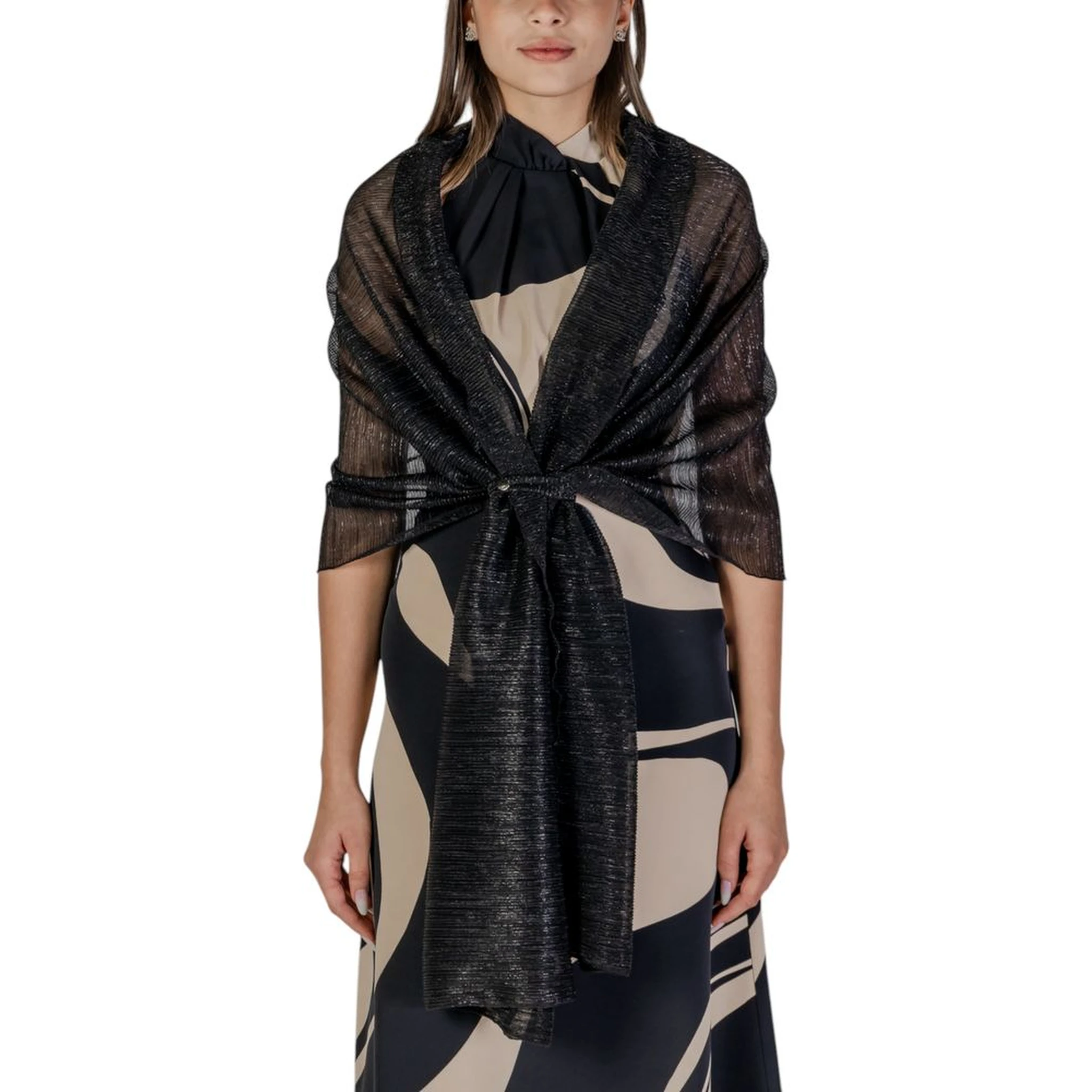 Black Polyester Scarf