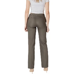 Green Cotton Casual Pants