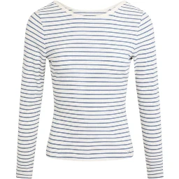 تي شيرت أبيض بأكمام طويلة من الفسكوز