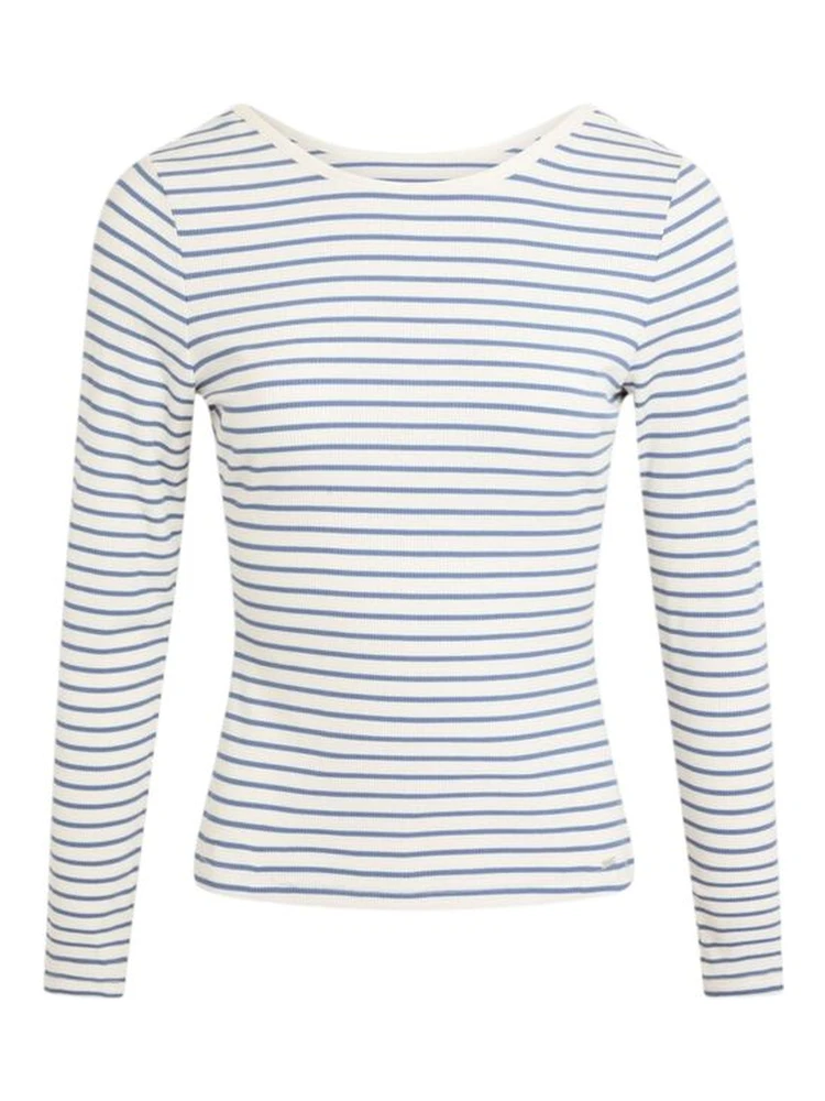 White Viscose Long Sleeve T-Shirt