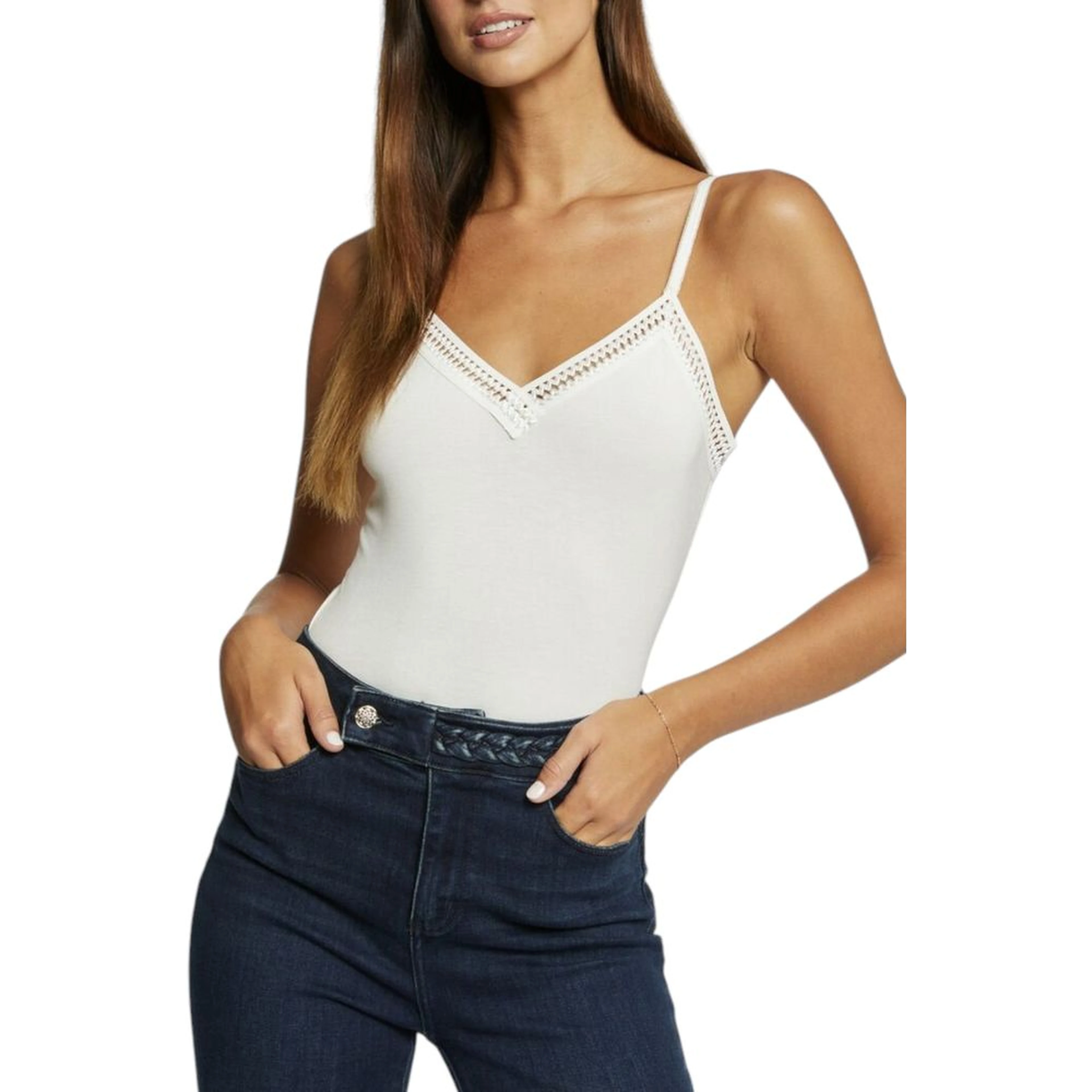 Cream Viscose Tank Tops
