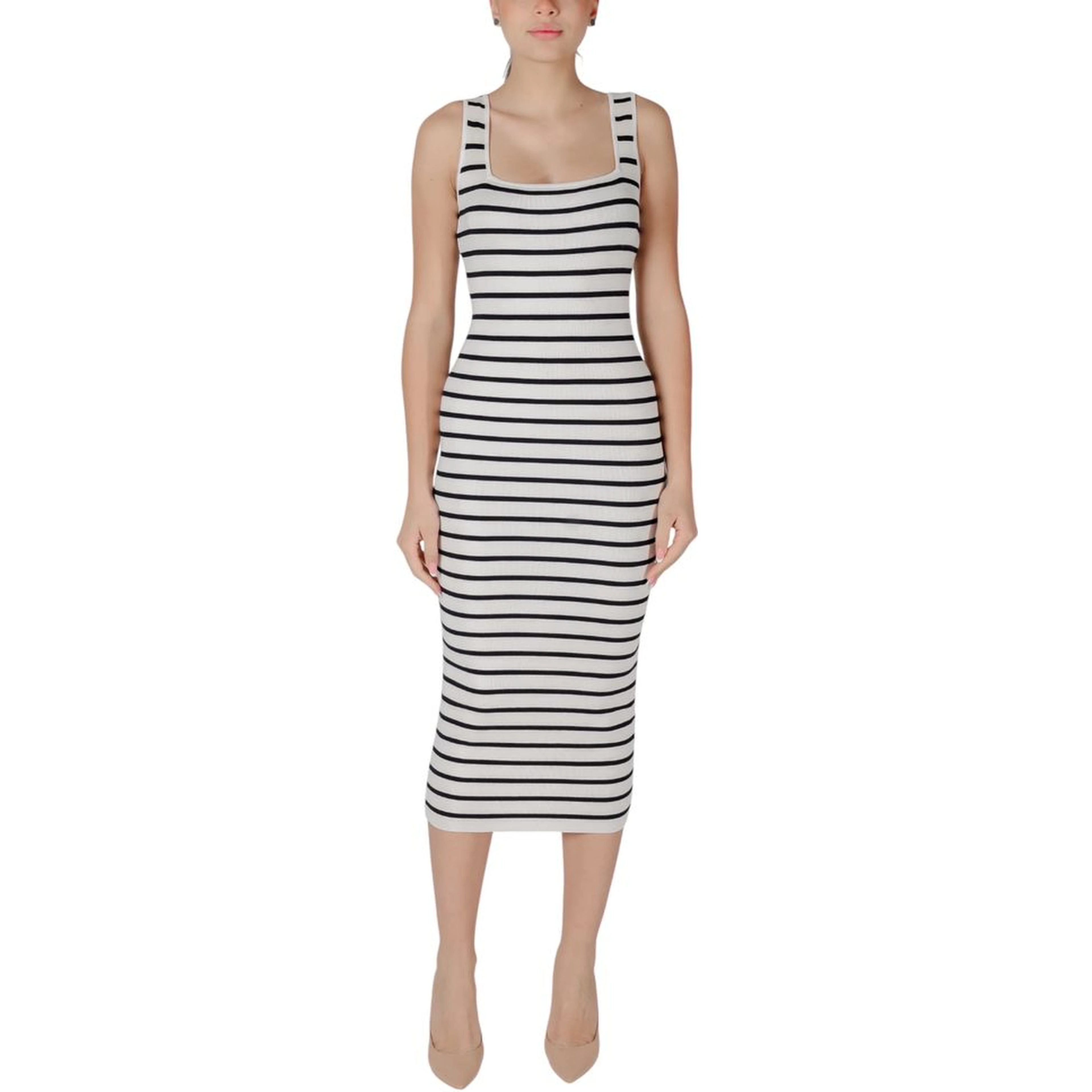 Beige Viscose Long Dress