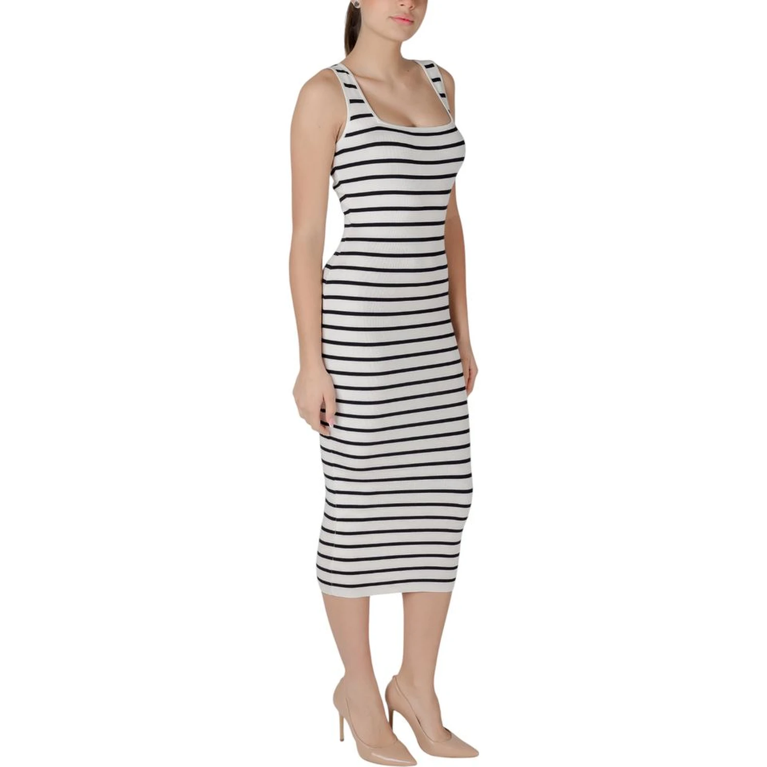Beige Viscose Long Dress