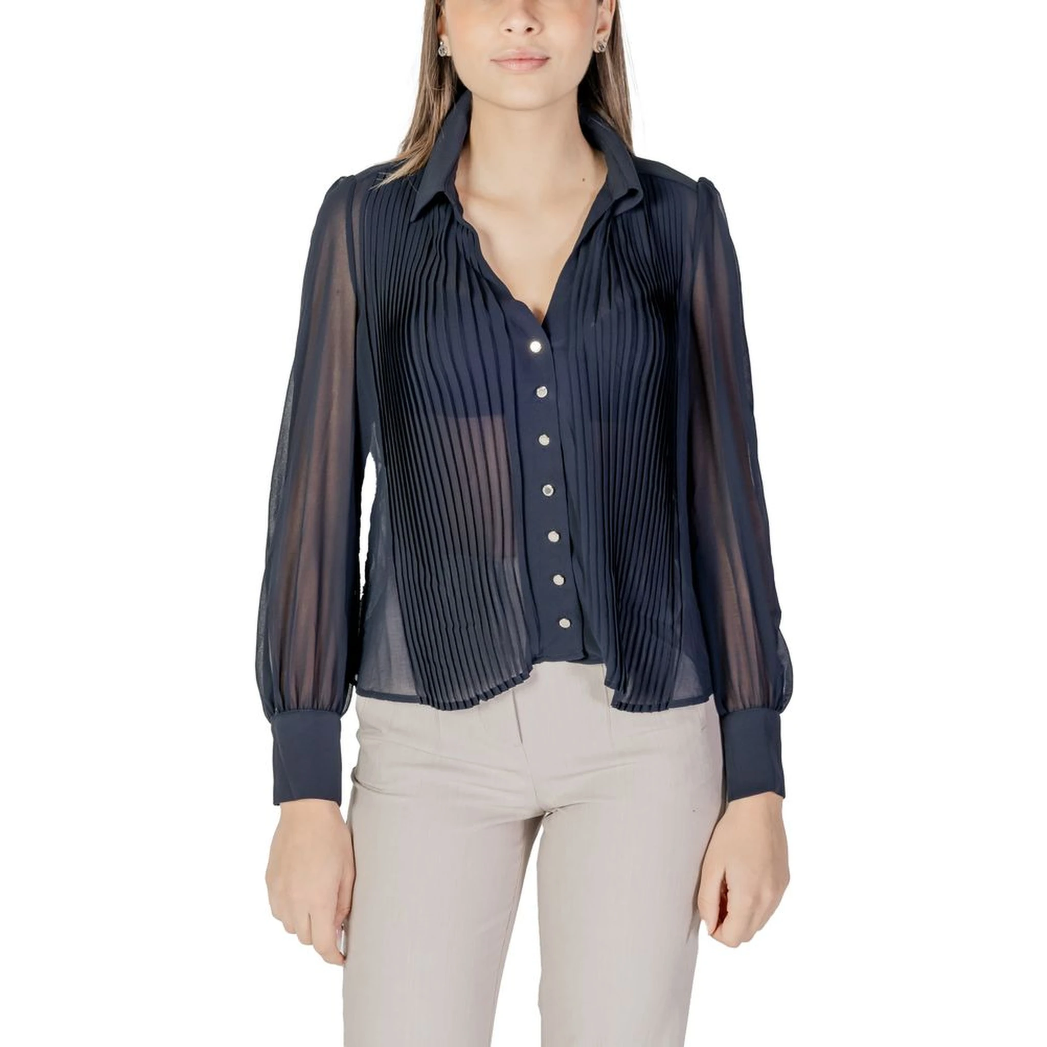 Blue Polyester Blouse