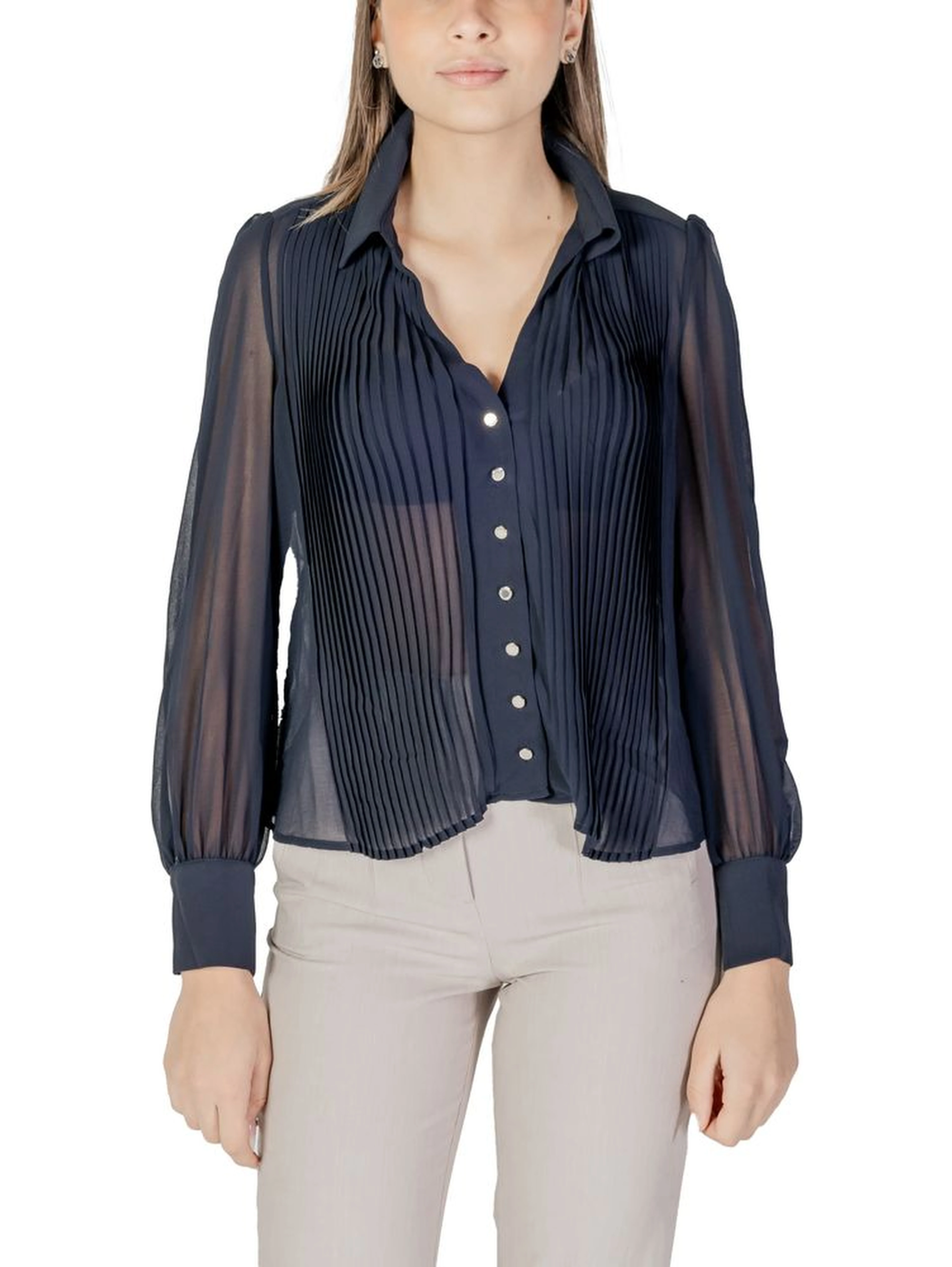 Blue Polyester Blouse