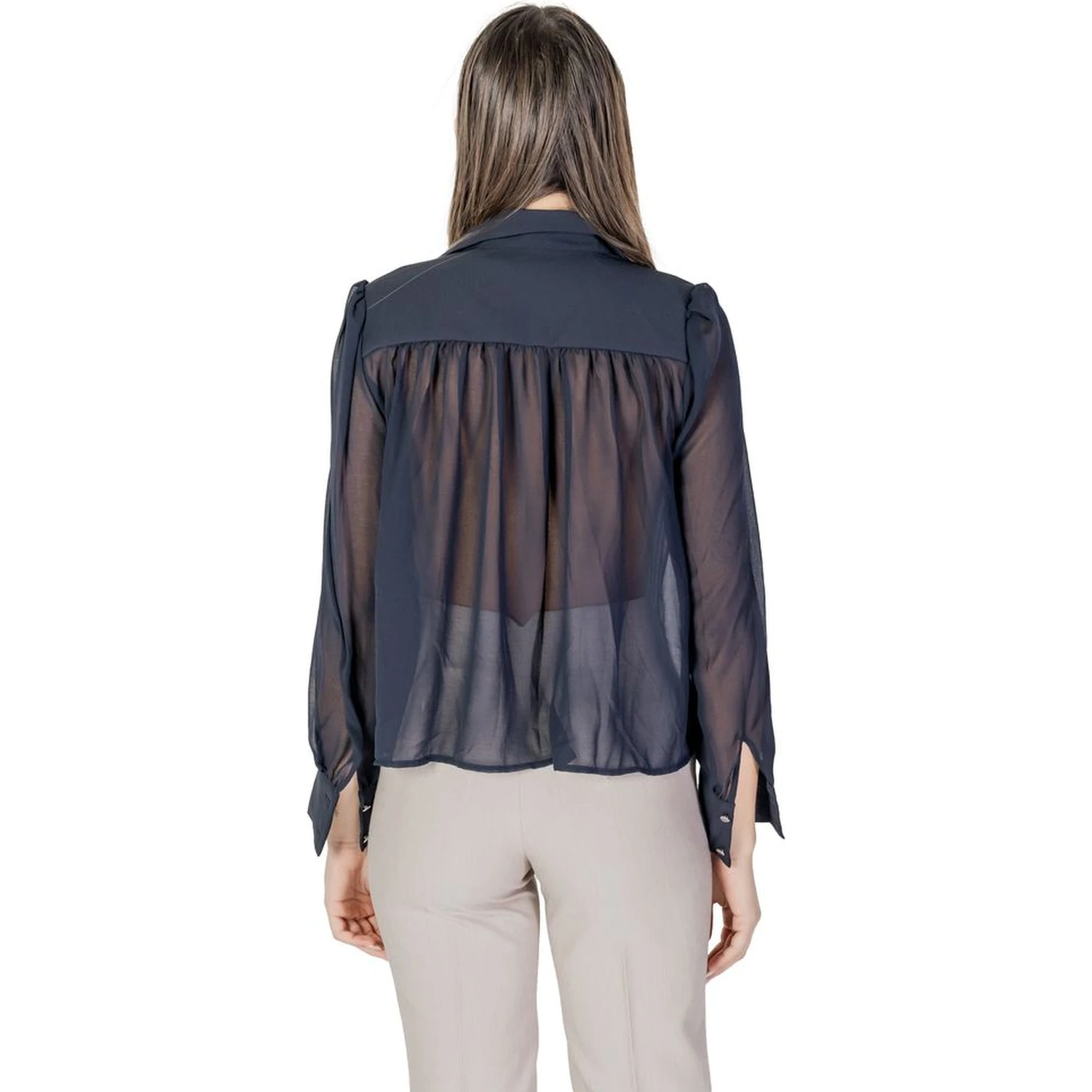 Blue Polyester Blouse
