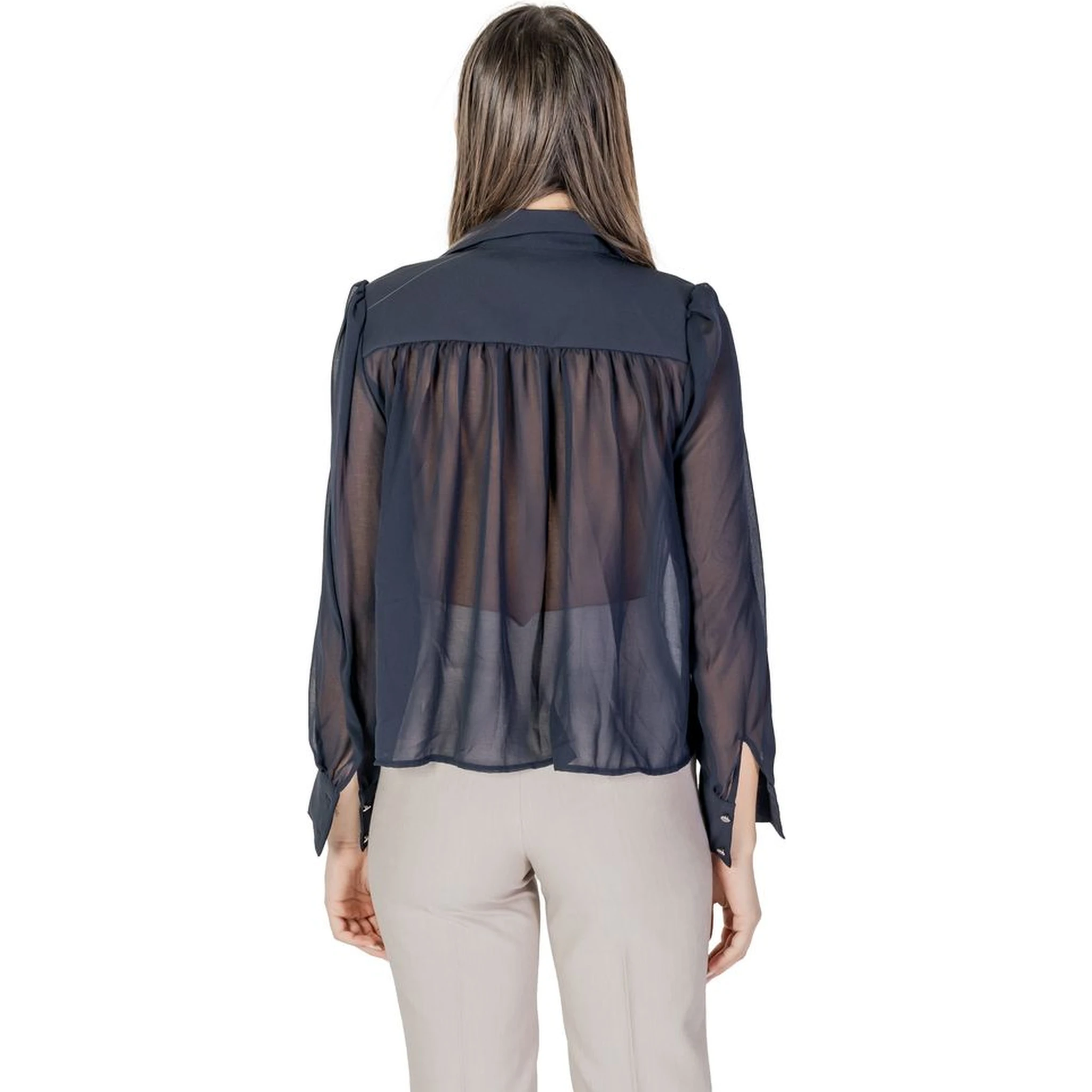 Blue Polyester Blouse