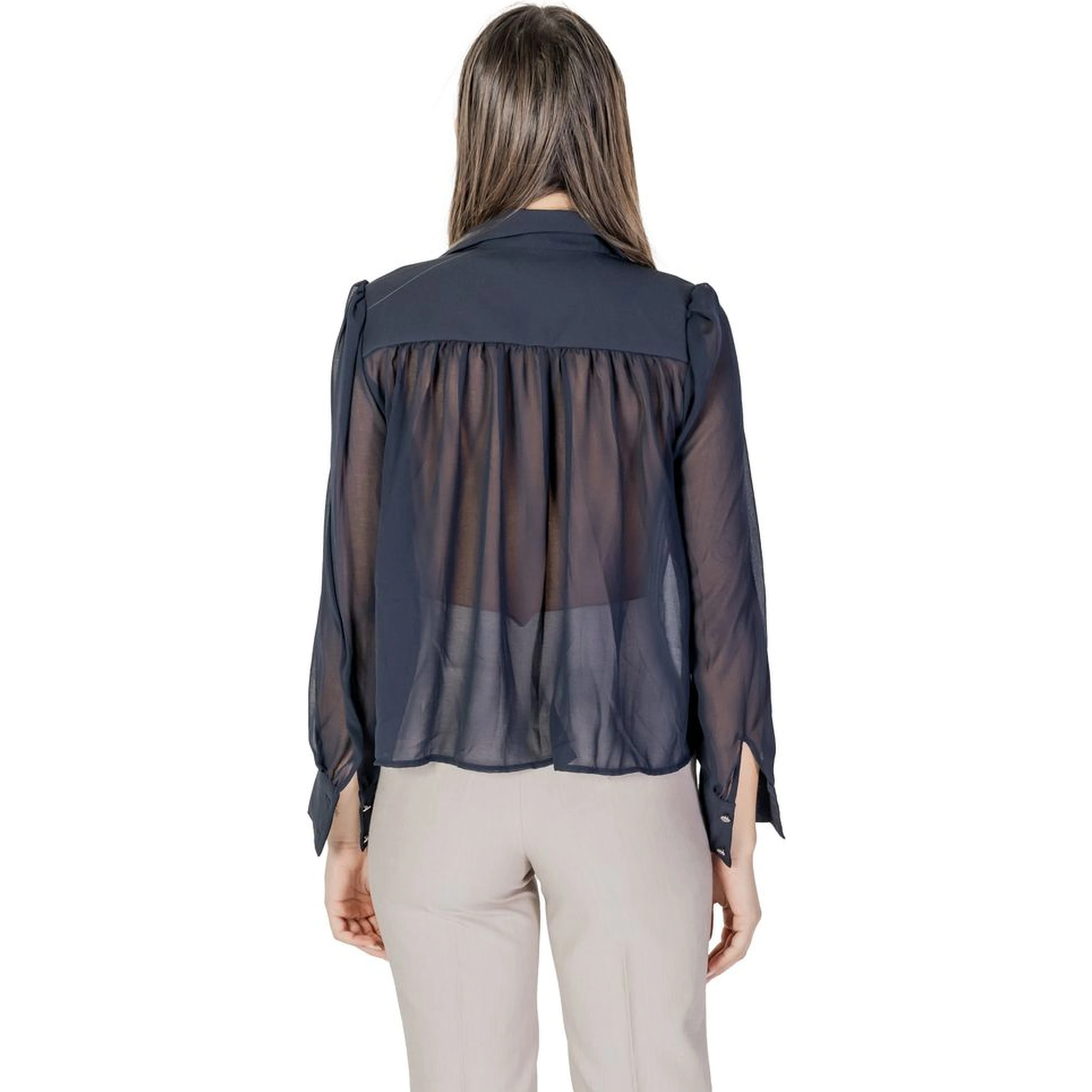 Blue Polyester Blouse