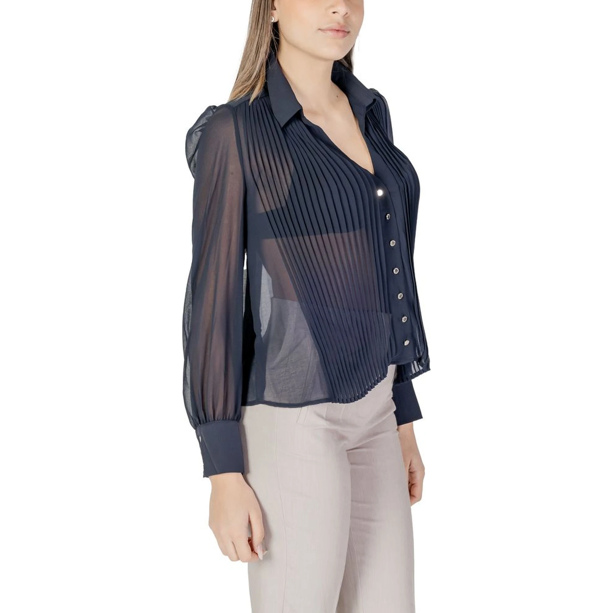 Blue Polyester Blouse