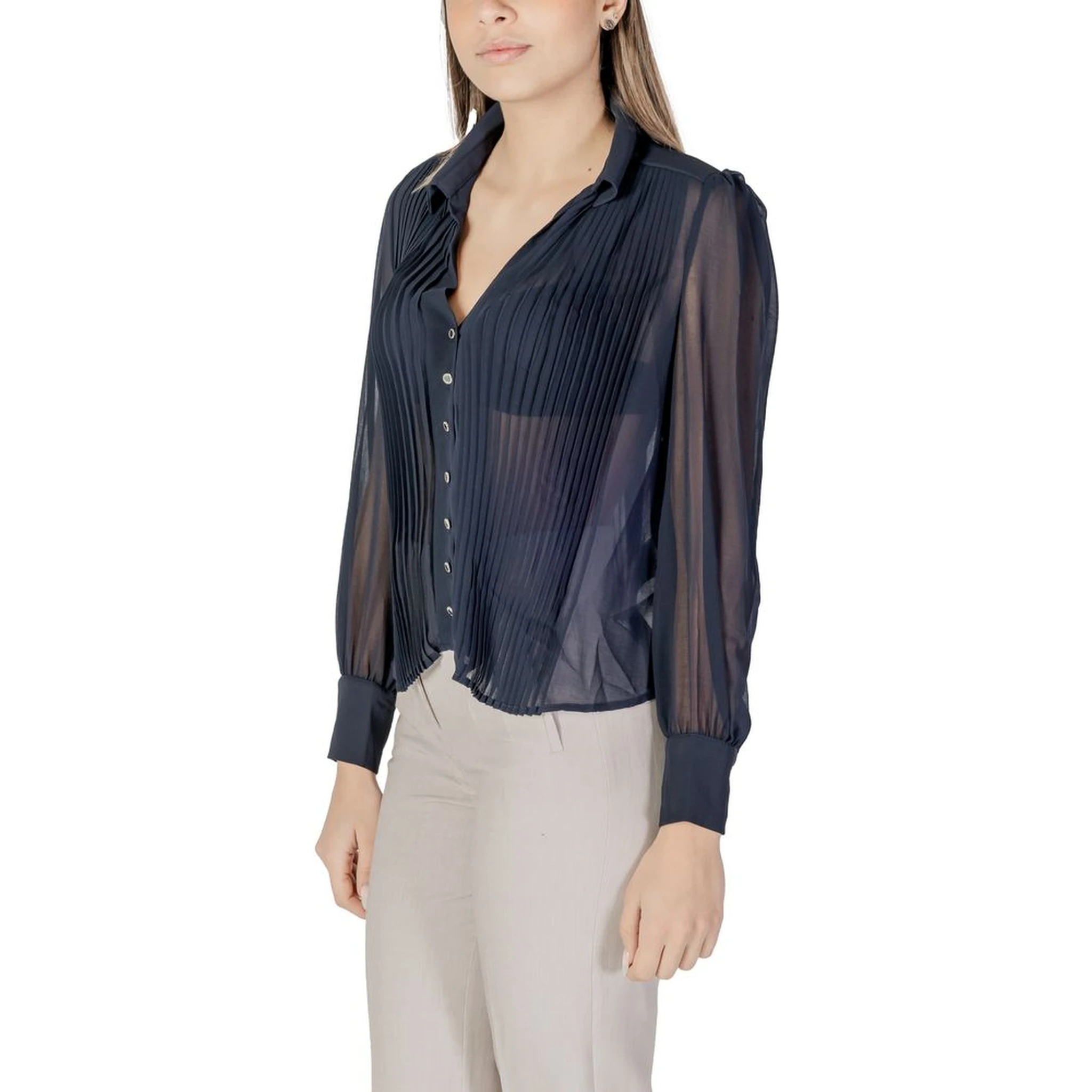 Blue Polyester Blouse