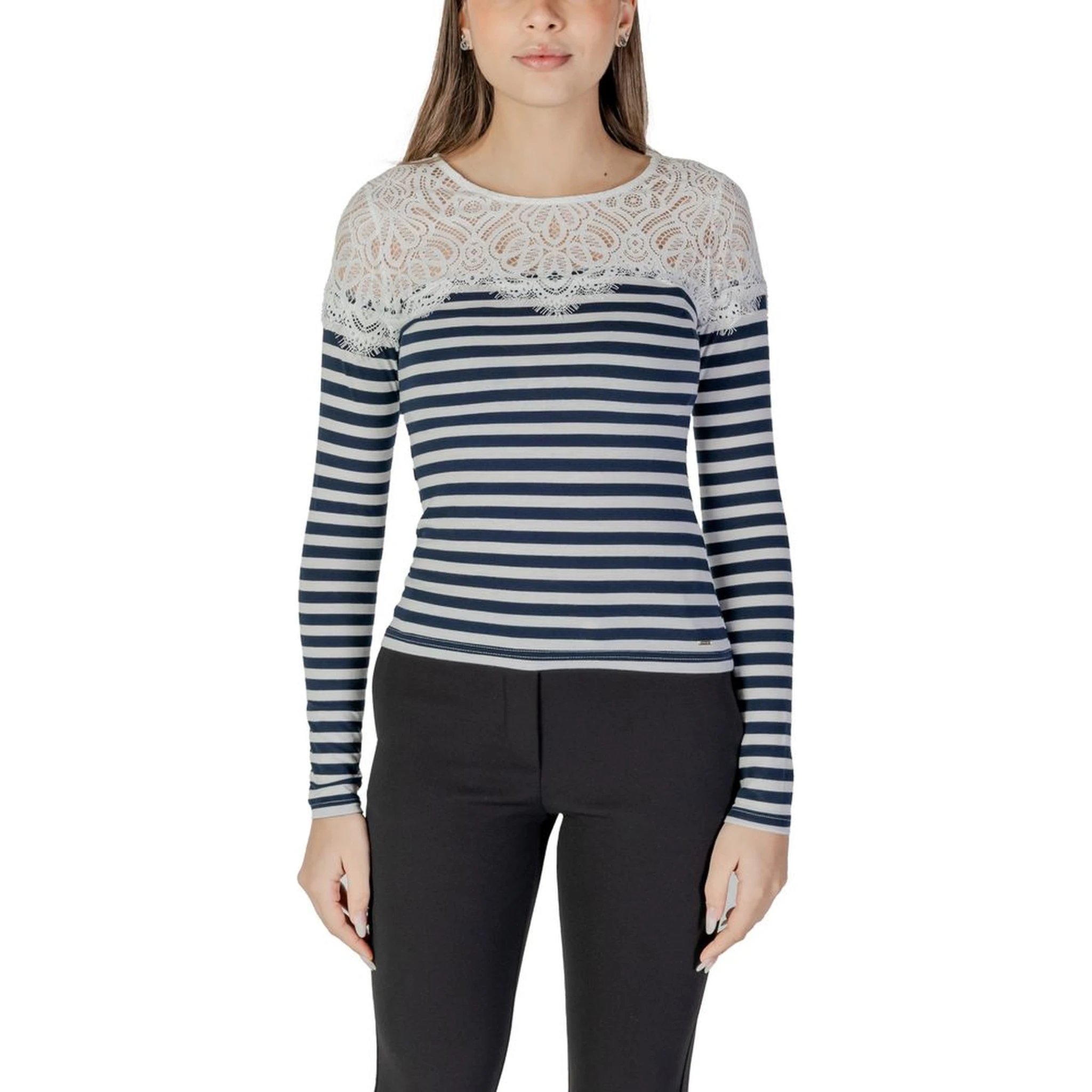 تيشيرت أبيض بأكمام طويلة مصنوع من البوليستر المعاد تدويره