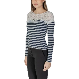 تيشيرت أبيض بأكمام طويلة مصنوع من البوليستر المعاد تدويره