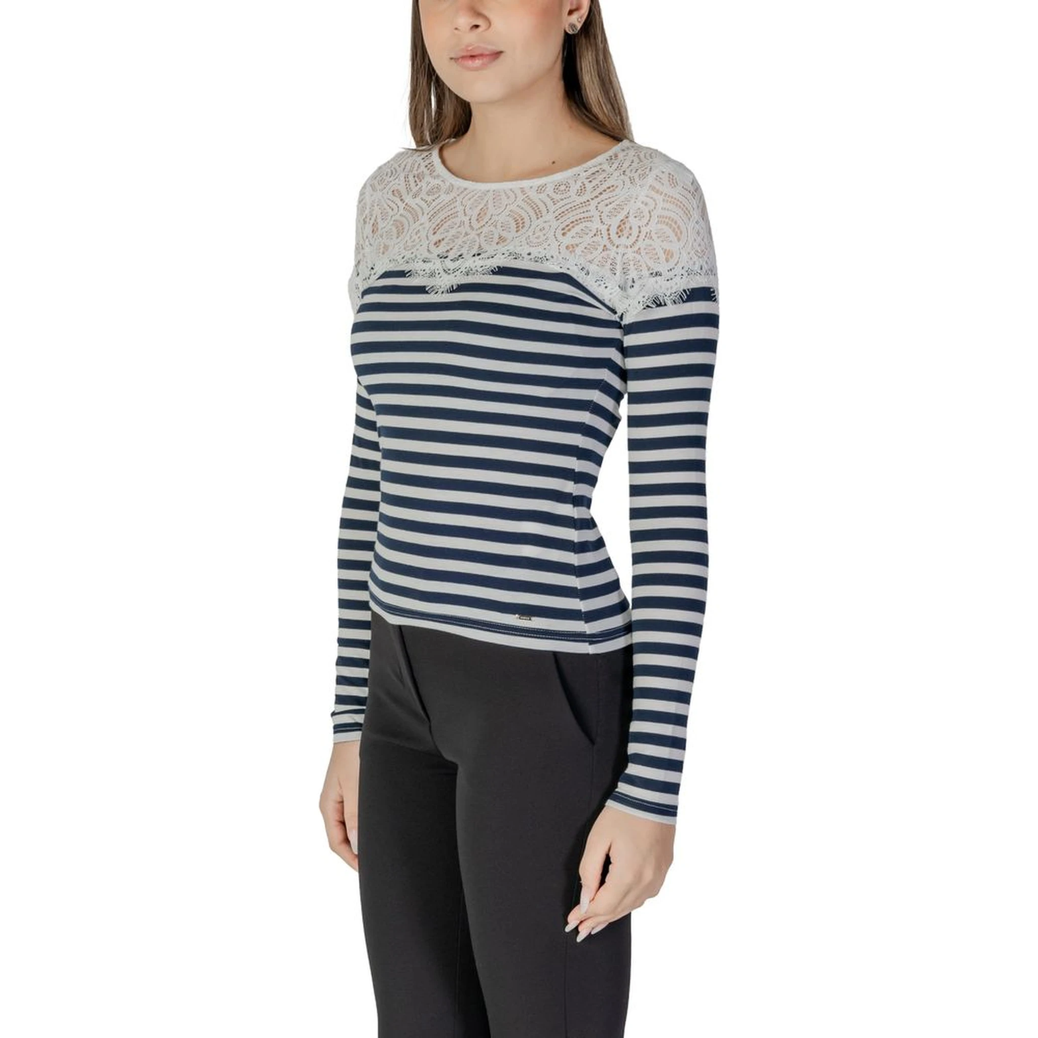 تيشيرت أبيض بأكمام طويلة مصنوع من البوليستر المعاد تدويره