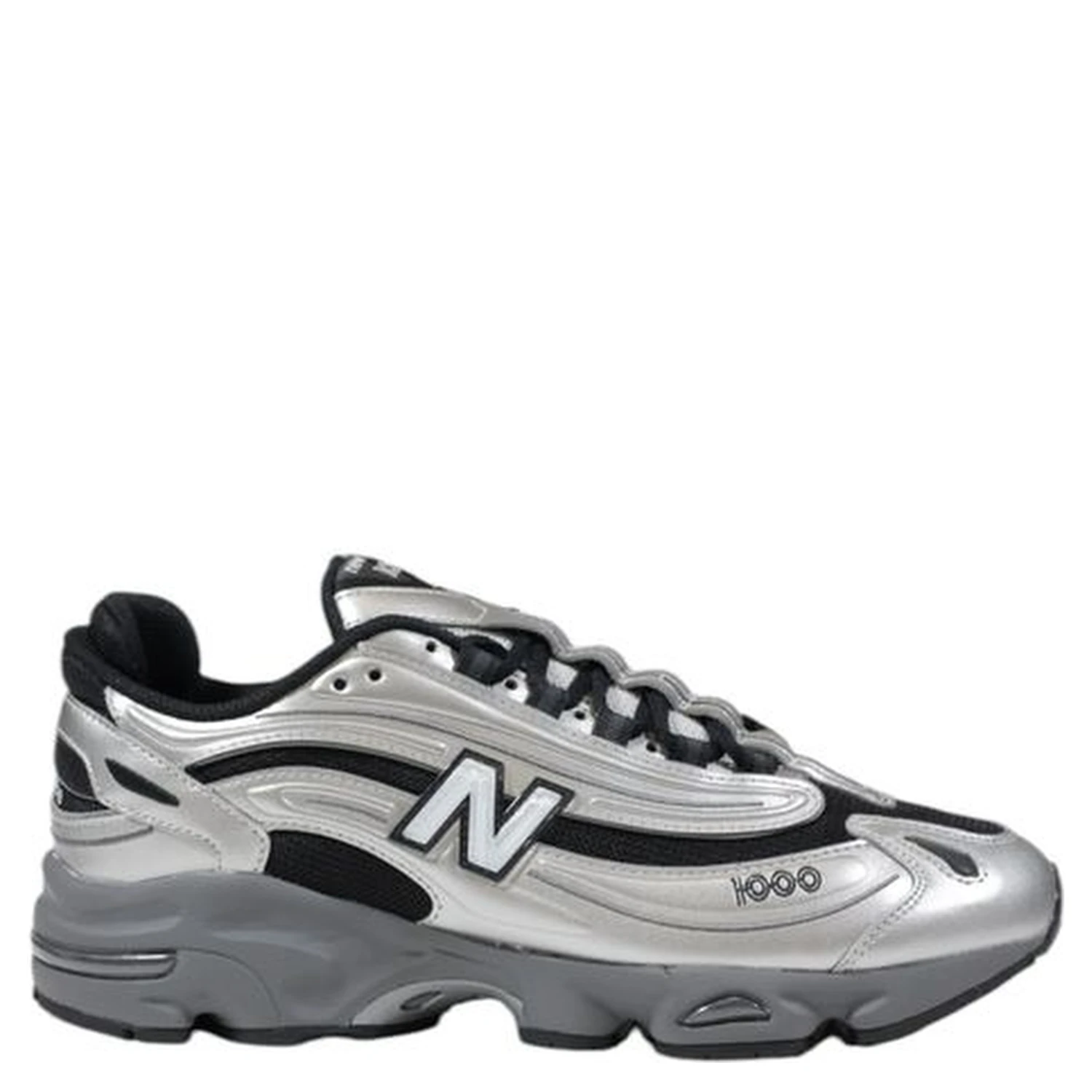 Silver Synthetic Athletic Sneakers