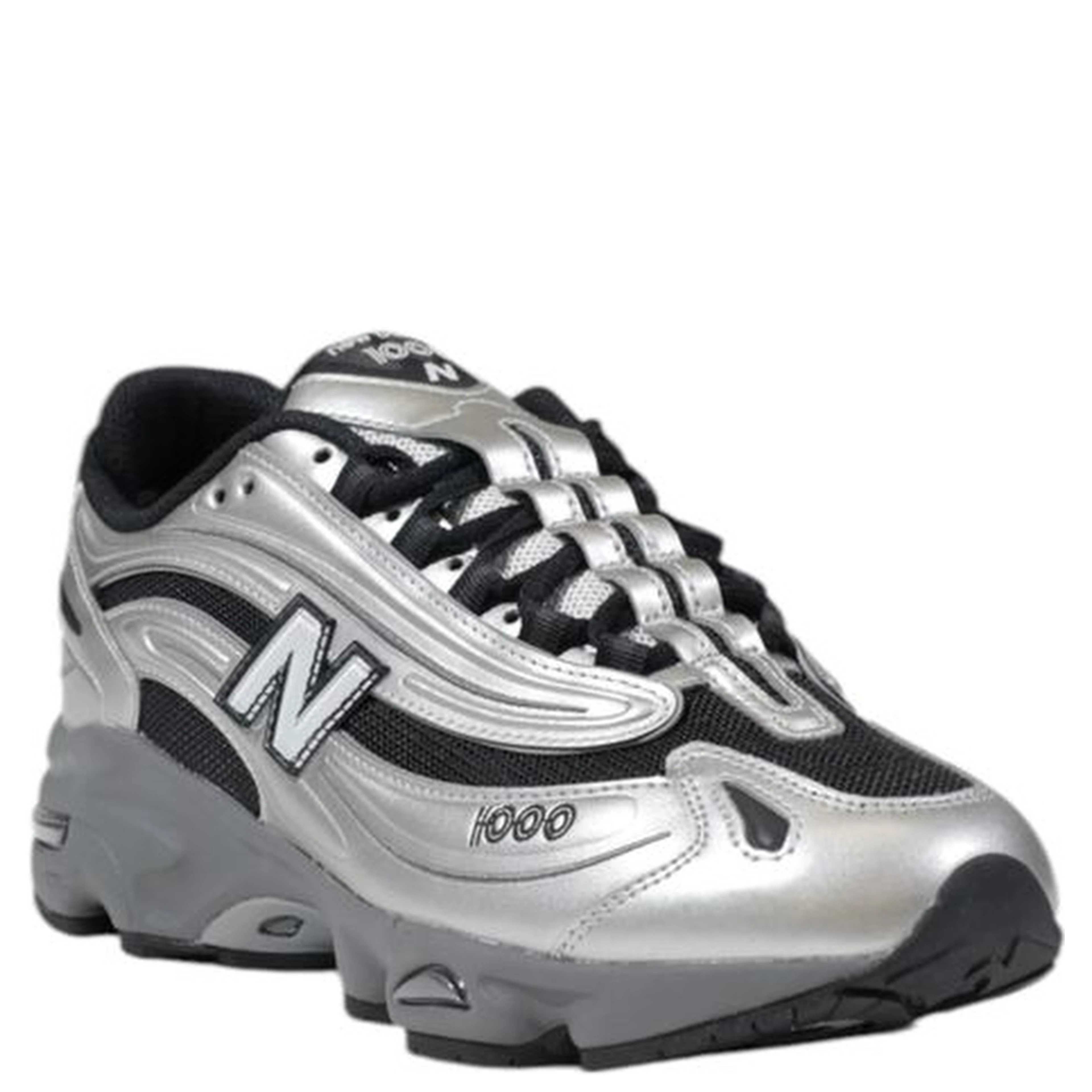 Silver Synthetic Athletic Sneakers