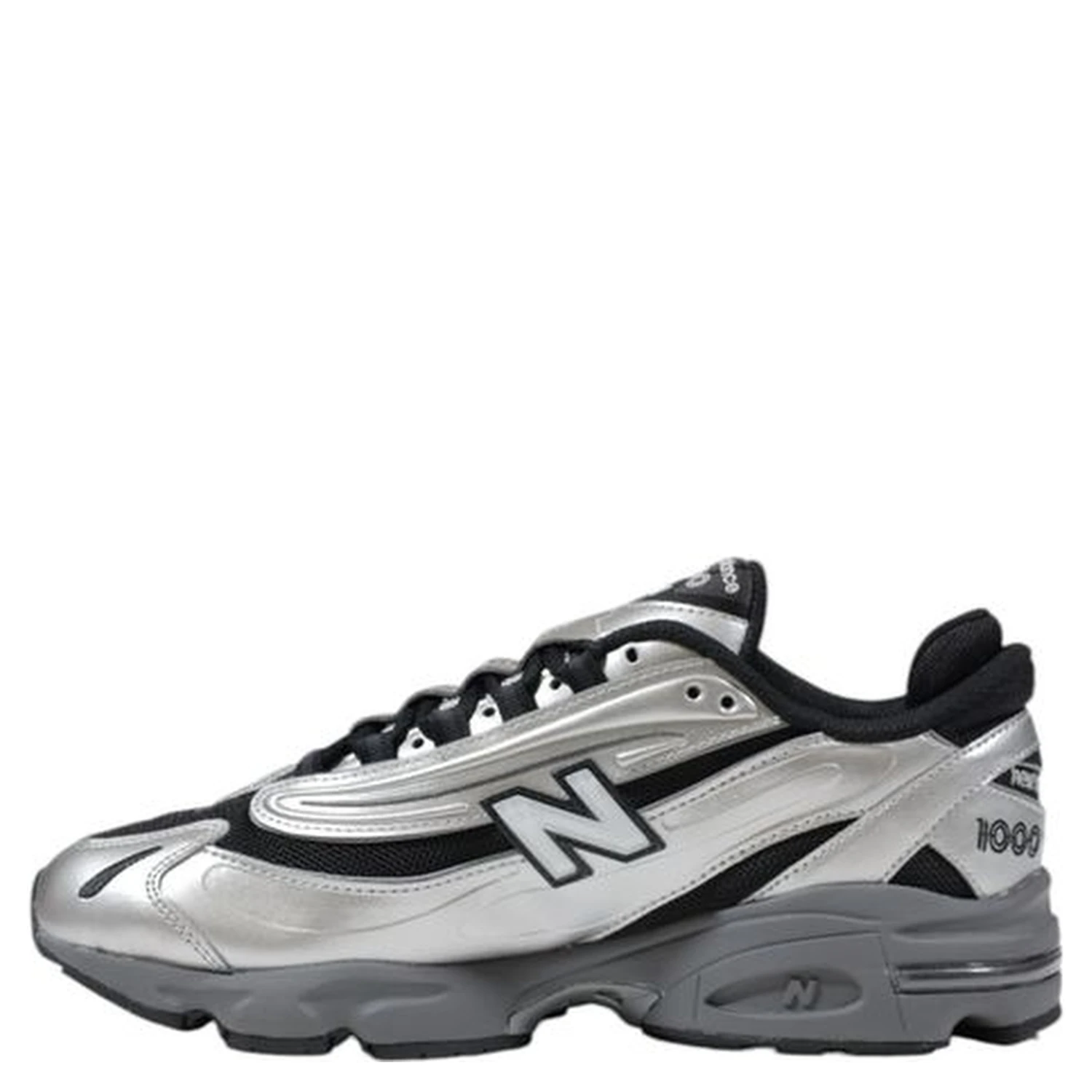 Silver Synthetic Athletic Sneakers