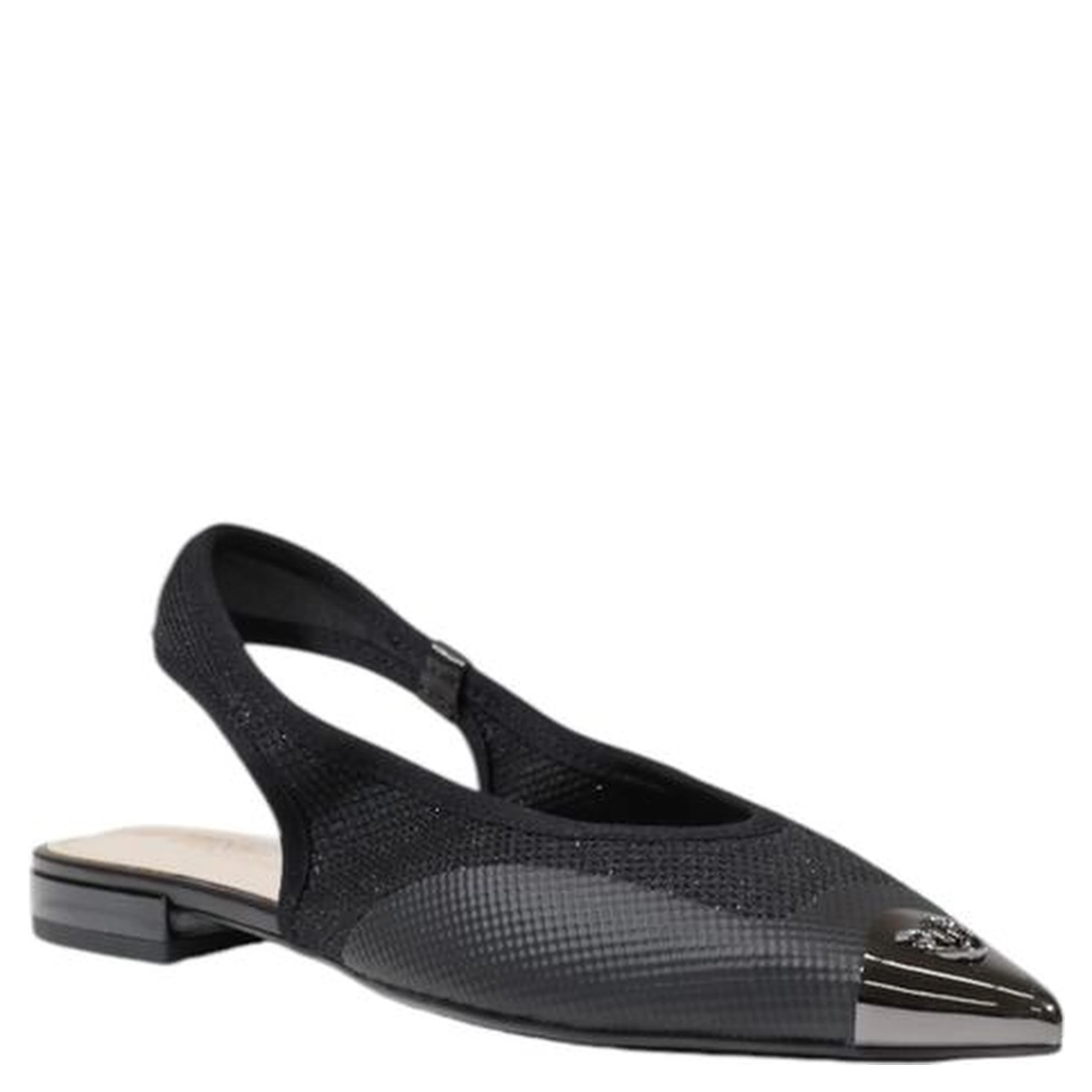 Black Leather Flat Sandals