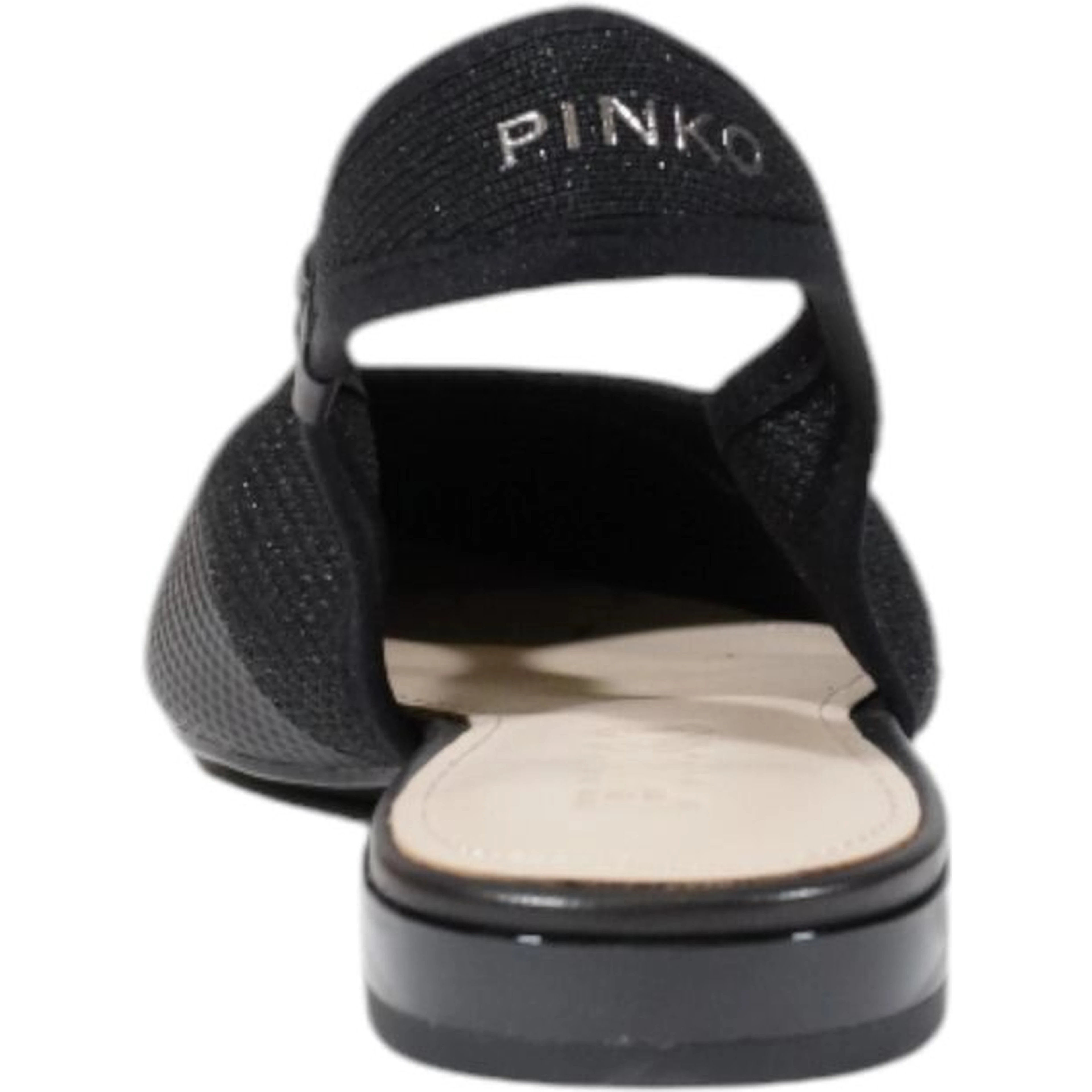 Black Leather Flat Sandals