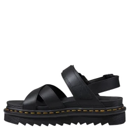 Black Leather Flat Sandals