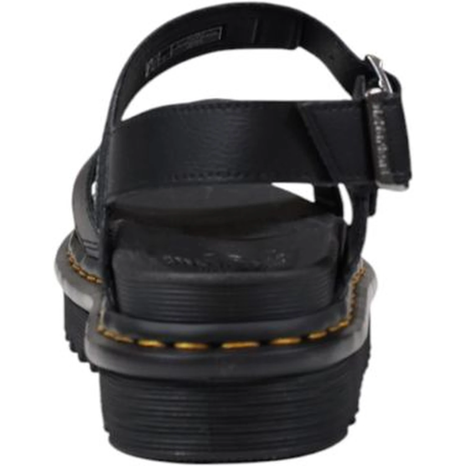 Black Leather Flat Sandals