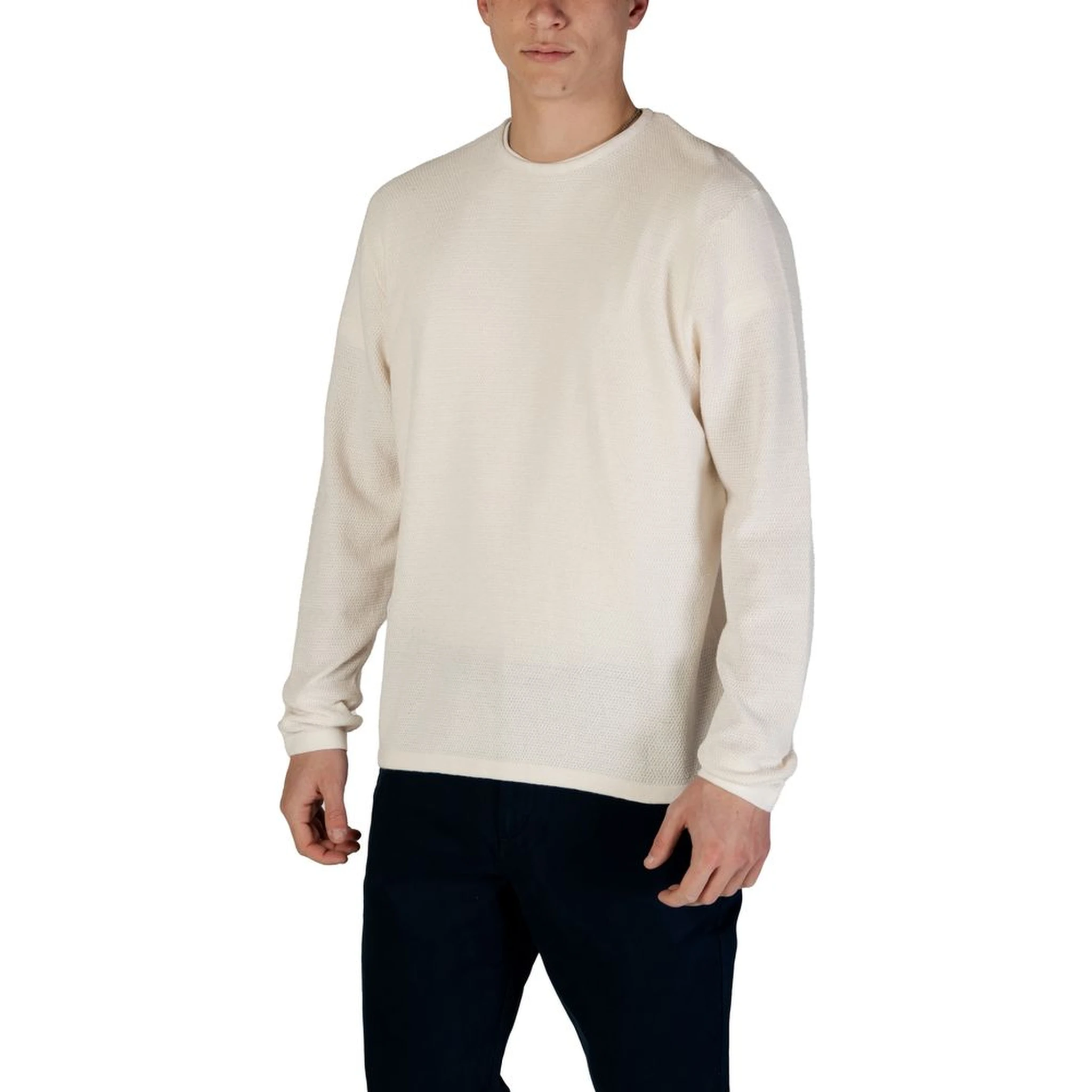 سويت شيرت قطني أبيض