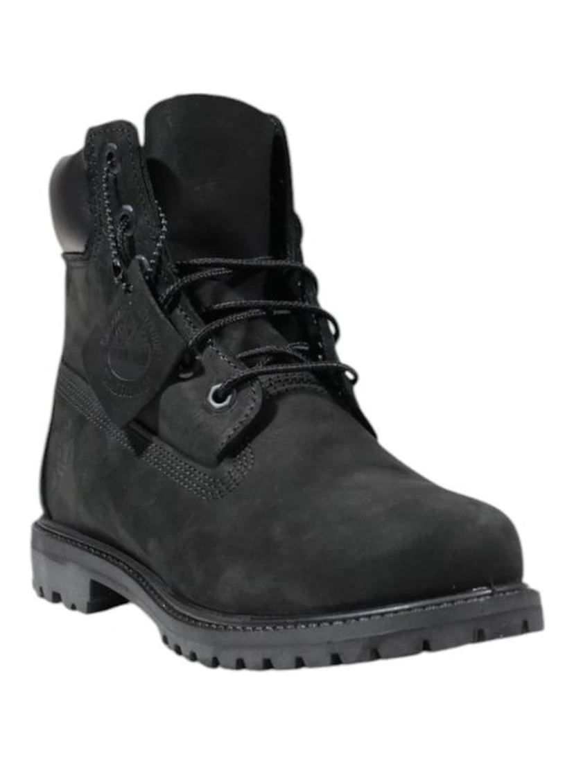 Black Leather Lace-Up Boots