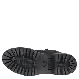 Black Leather Lace-Up Boots