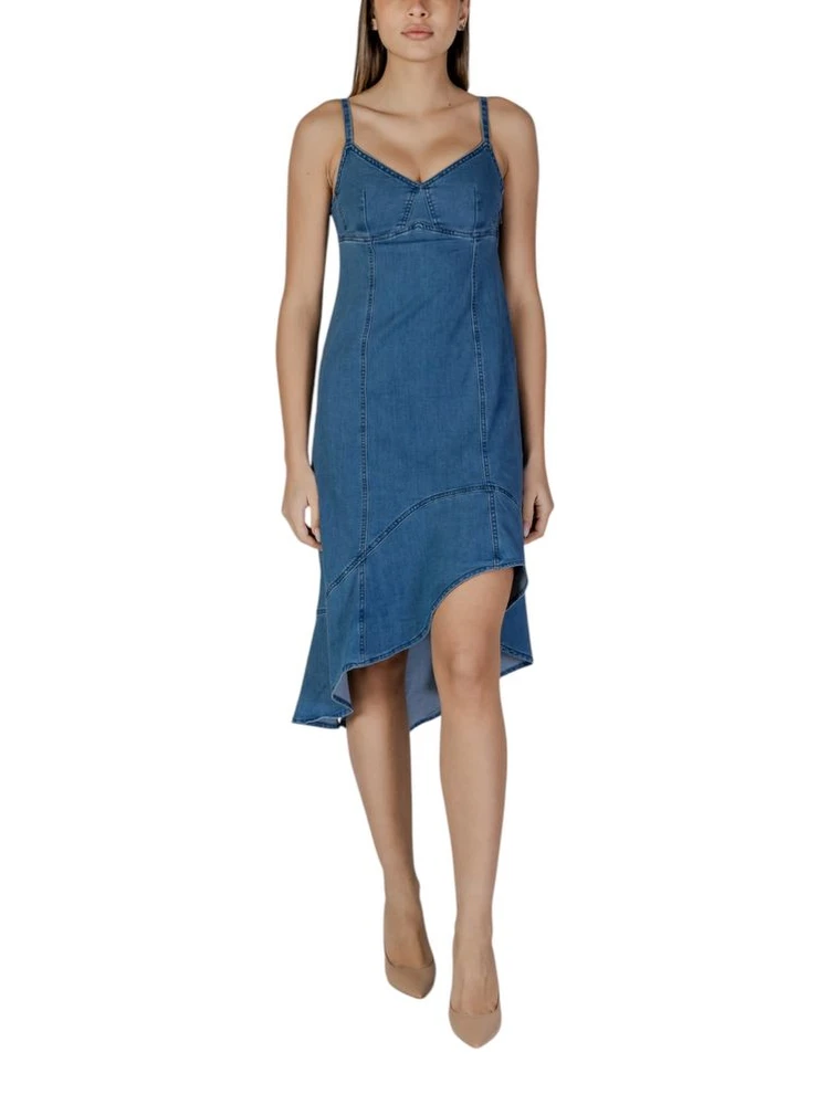Blue Cotton Long Dress
