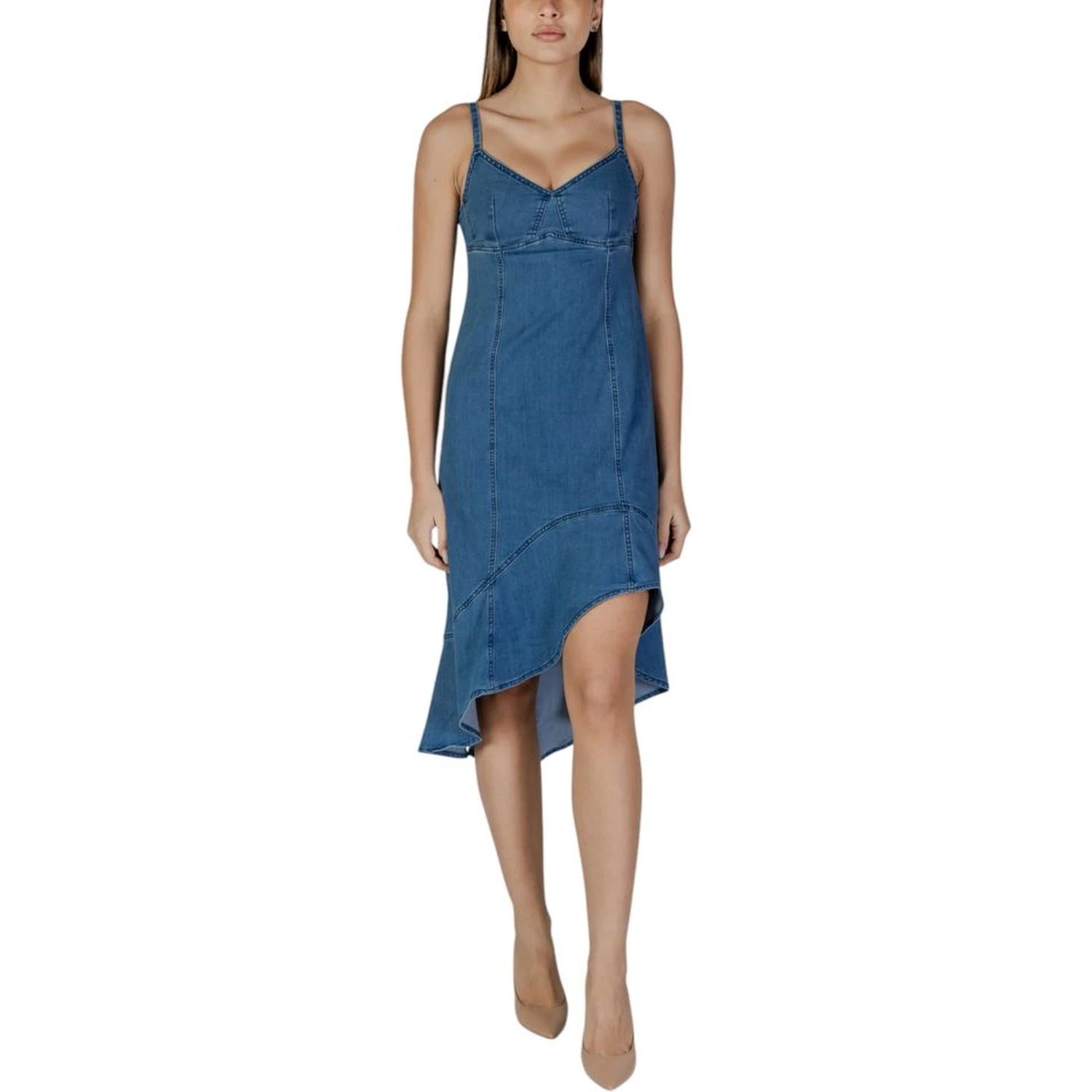 Blue Cotton Long Dress