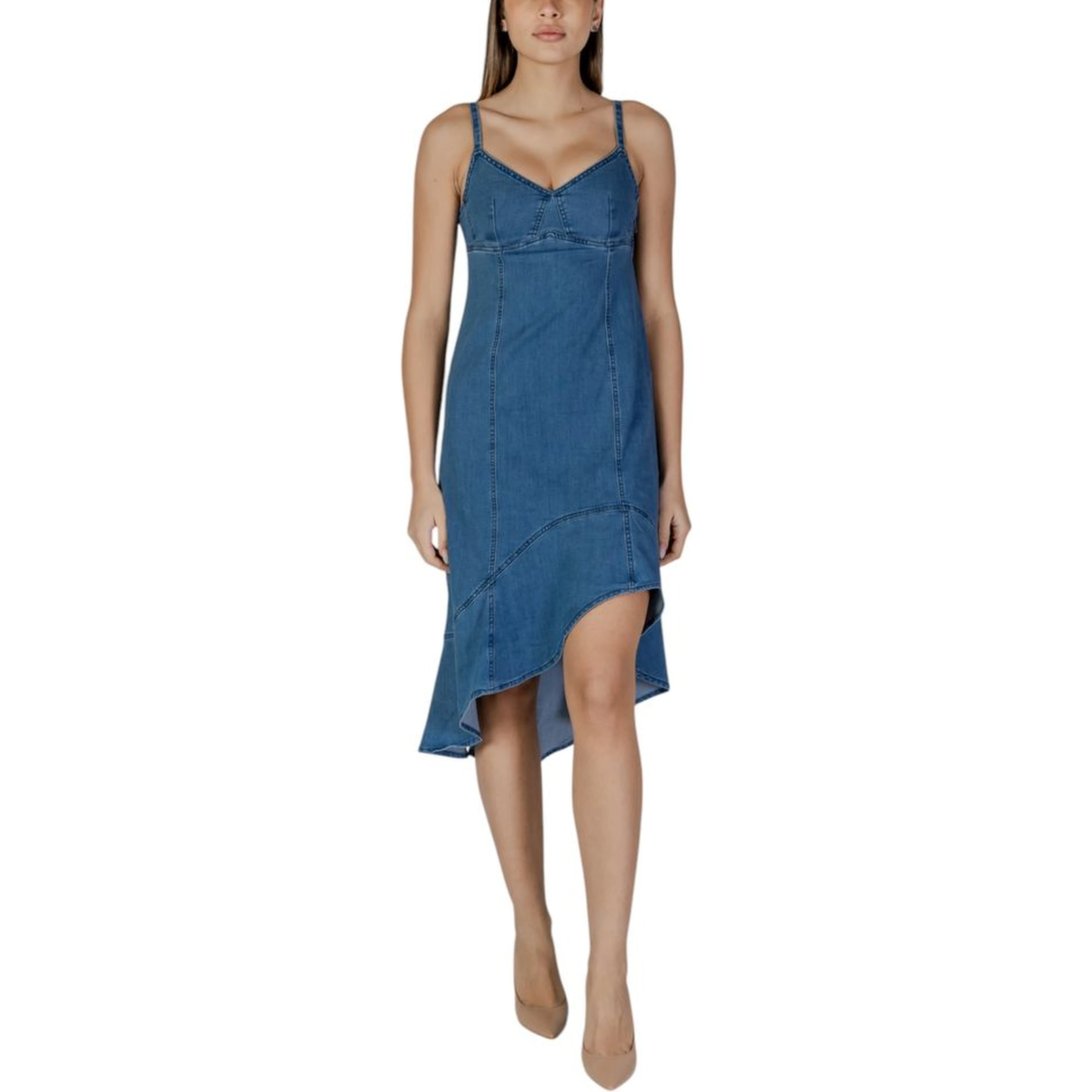 Blue Cotton Long Dress
