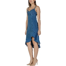 Blue Cotton Long Dress