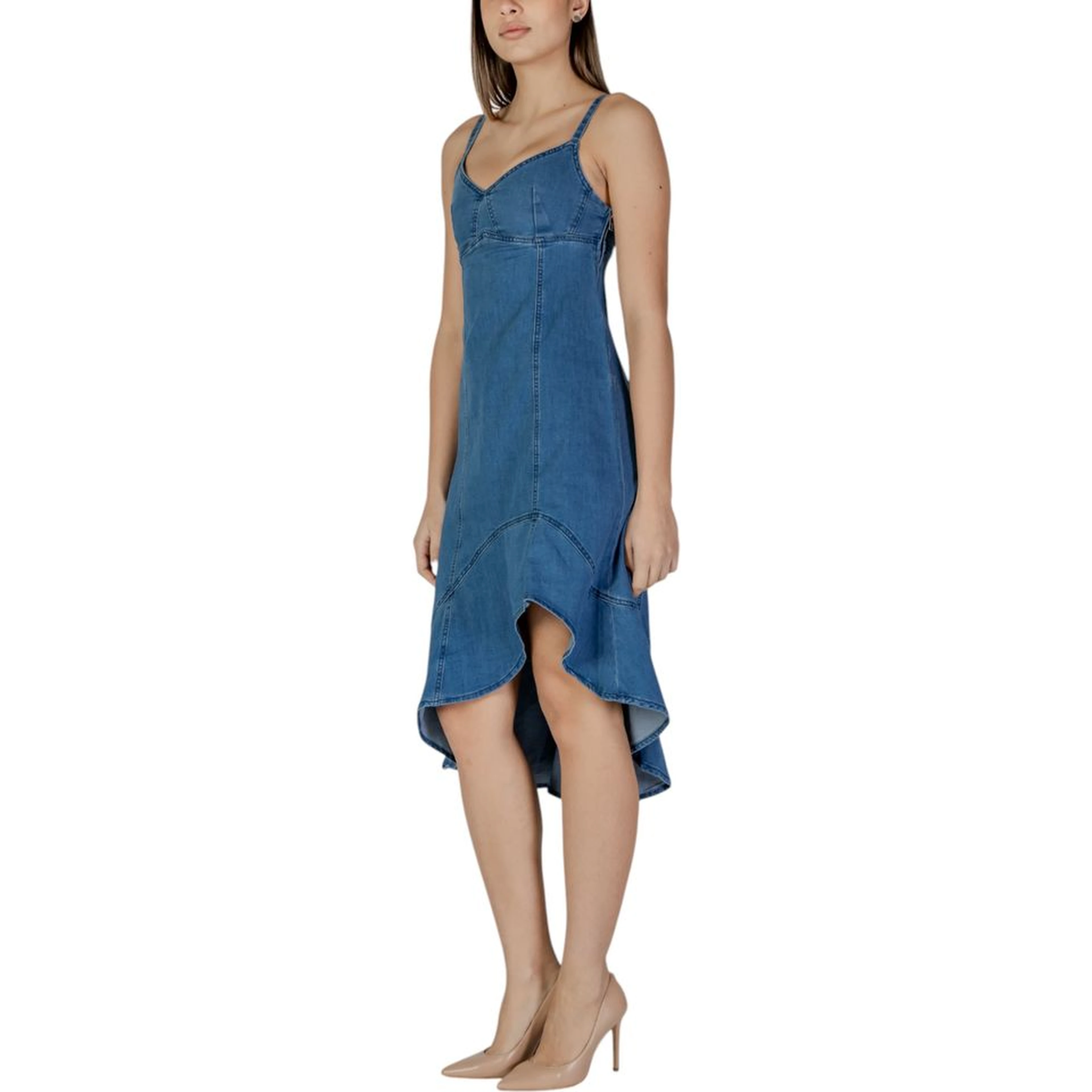 Blue Cotton Long Dress