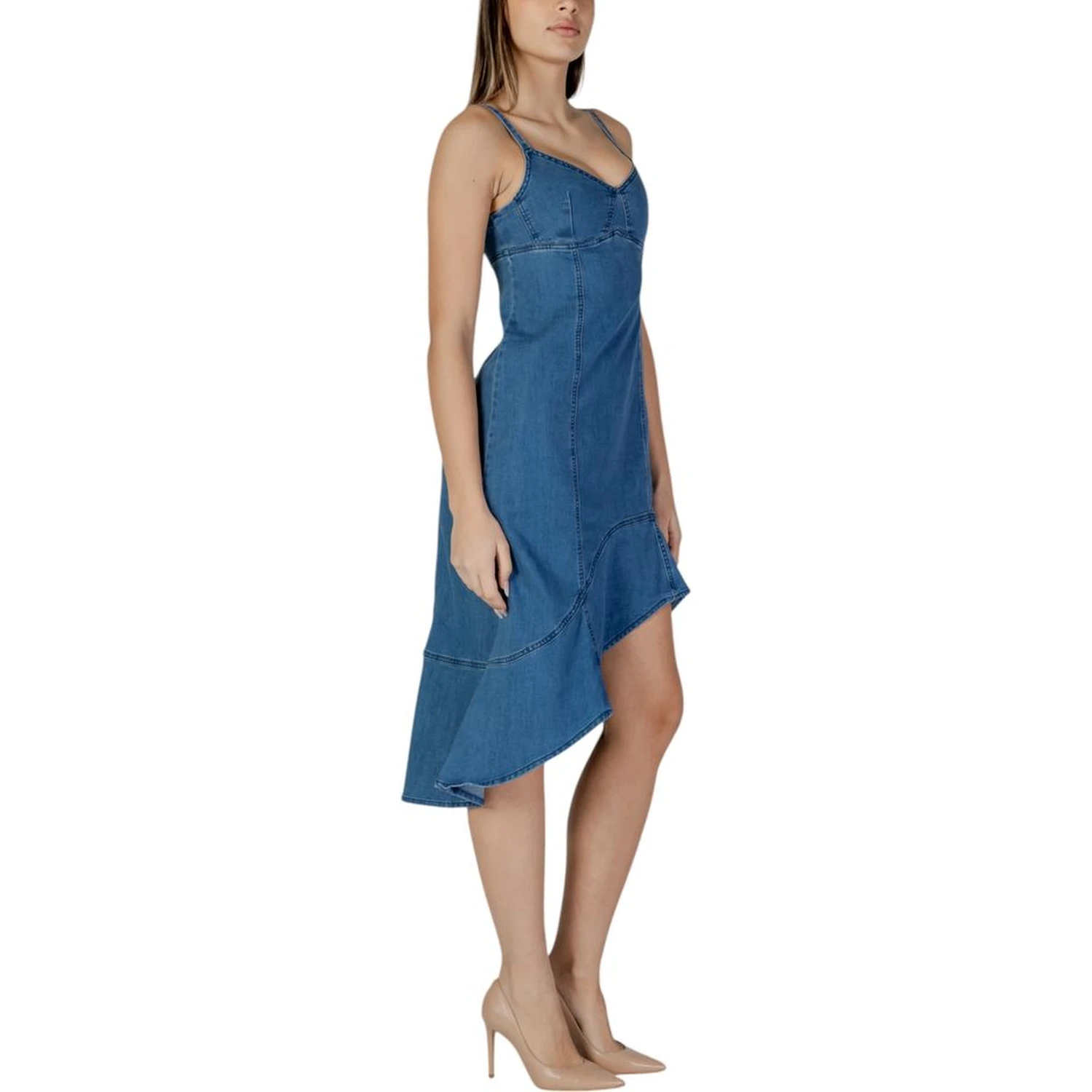 Blue Cotton Long Dress