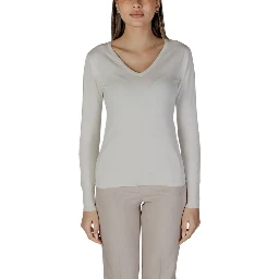 Cream Viscose Long Sleeve T-Shirt