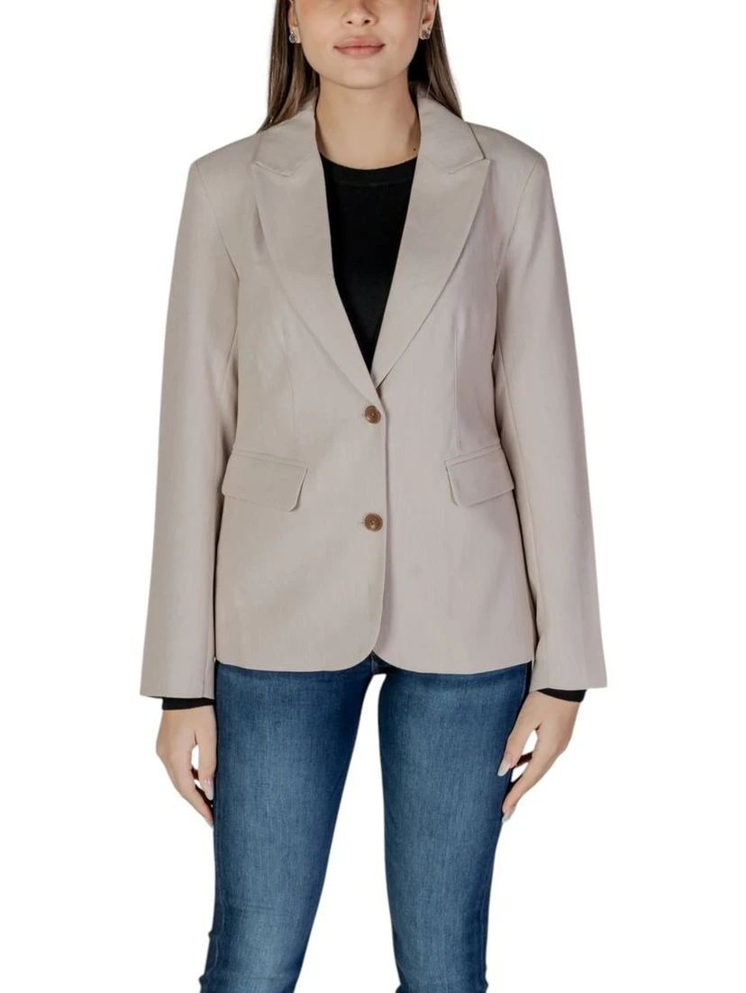Beige Recycled Polyester Blazer