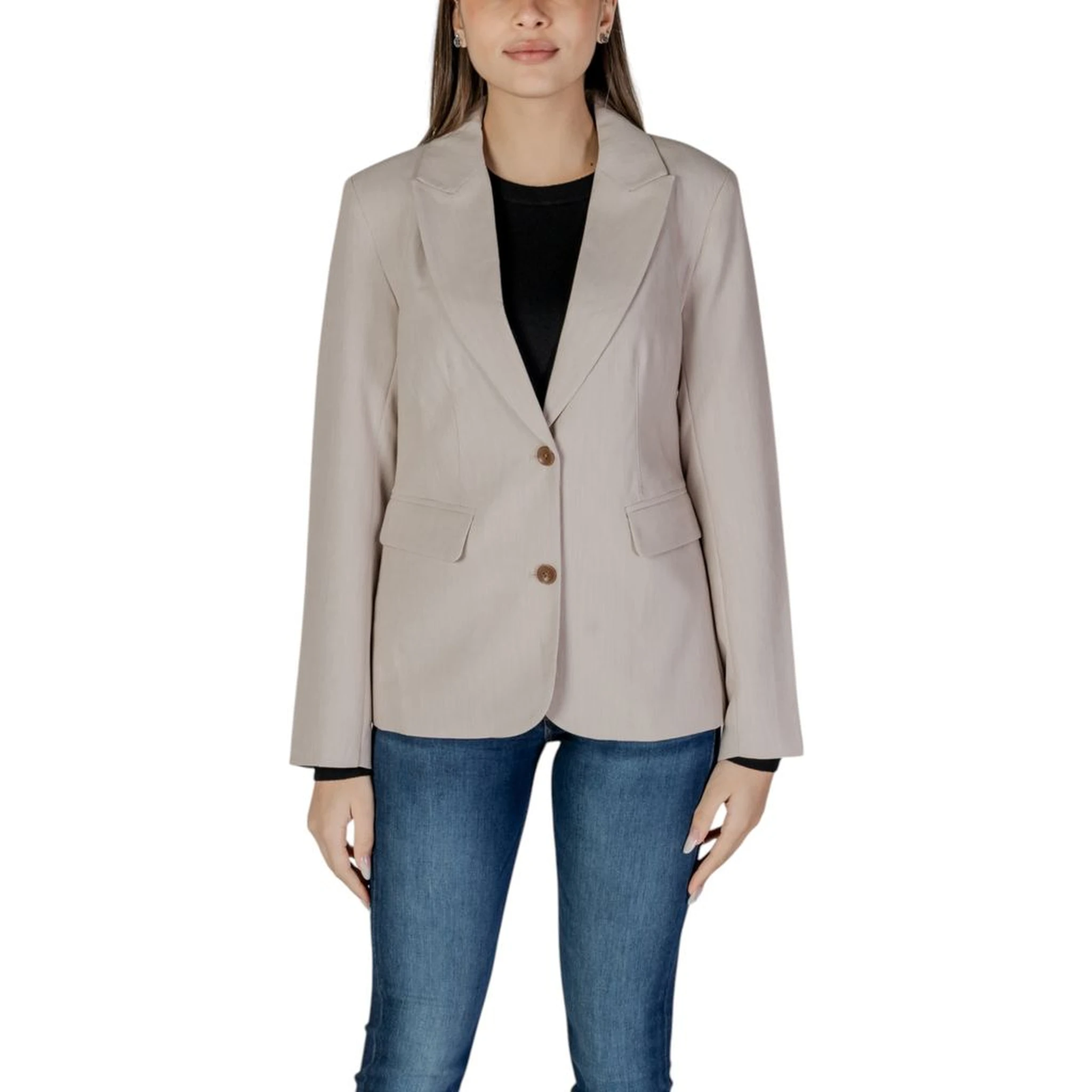 Beige Recycled Polyester Blazer