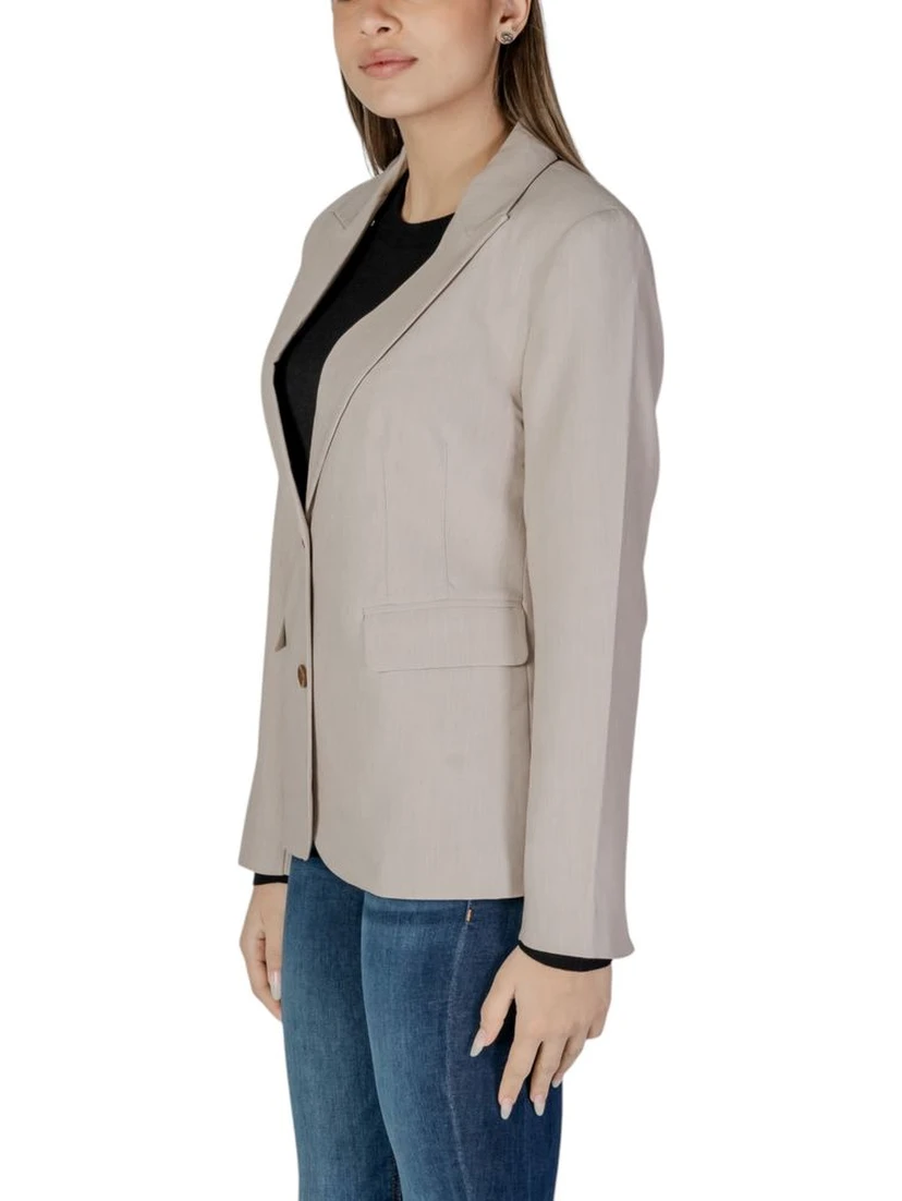 Beige Recycled Polyester Blazer