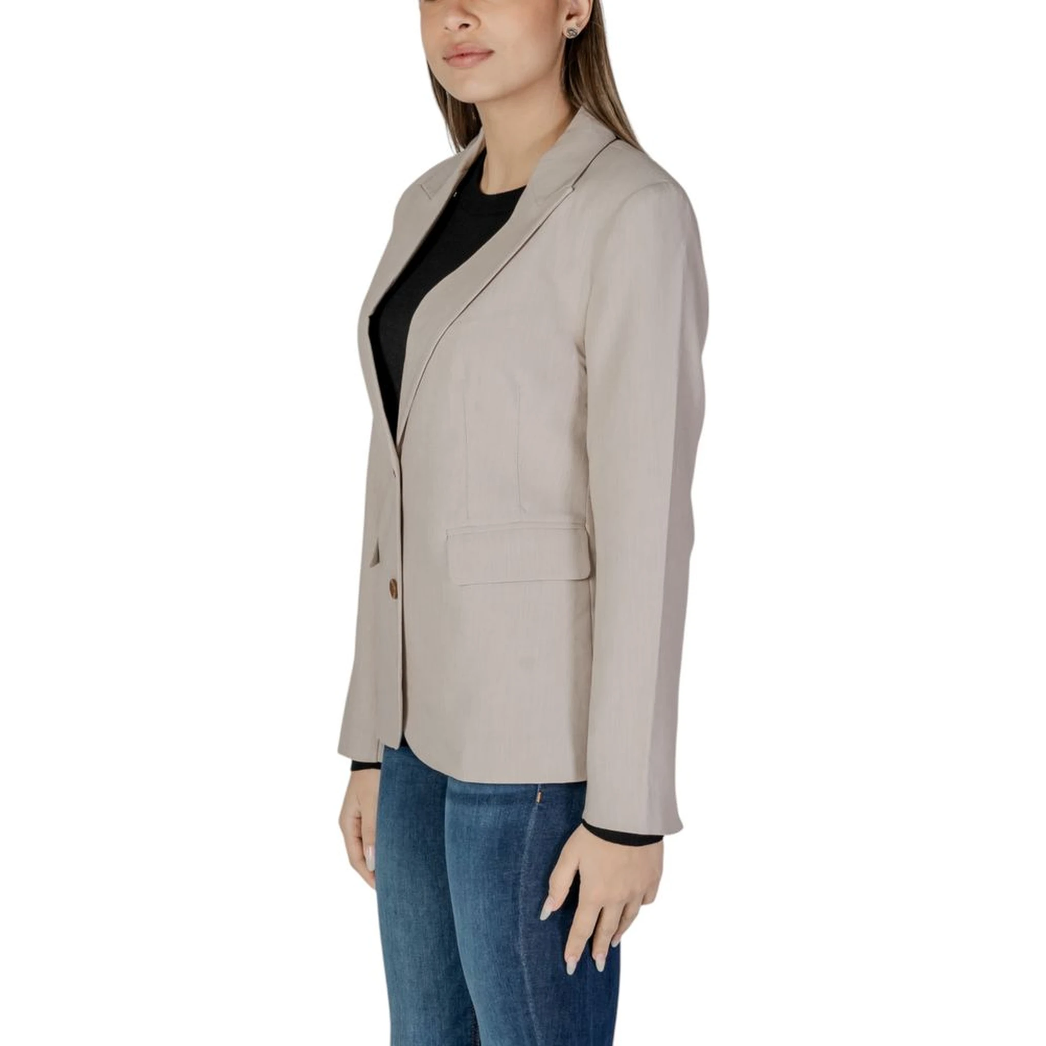 Beige Recycled Polyester Blazer