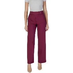 Purple Viscose Casual Pants