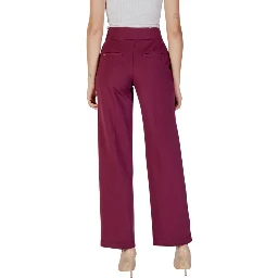 Purple Viscose Casual Pants