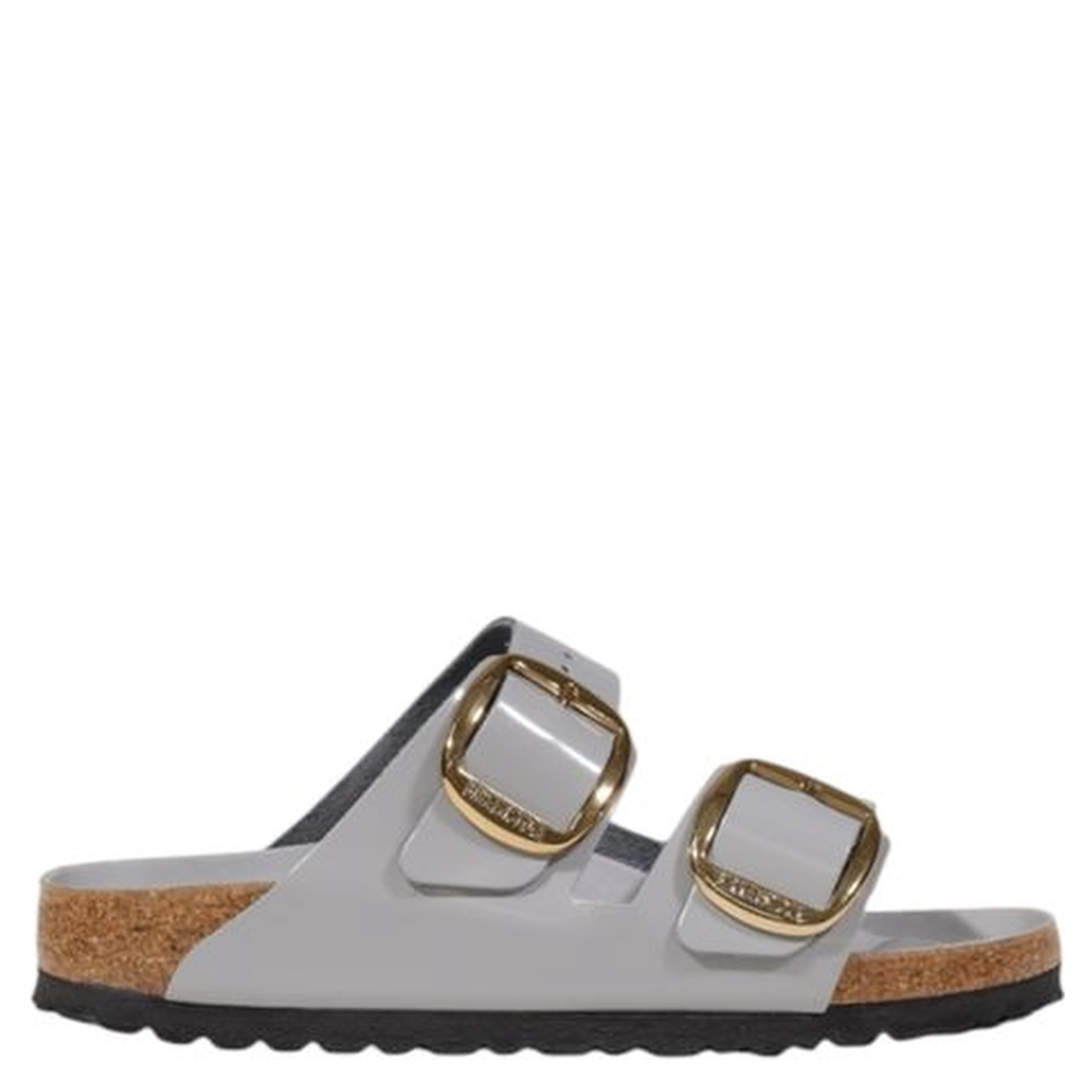 Gray Leather Slippers