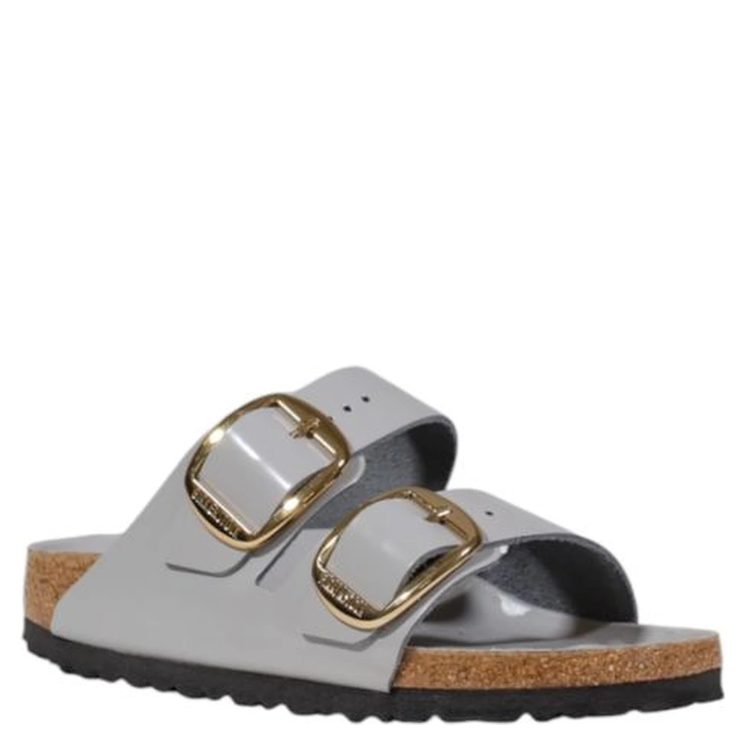 Gray Leather Slippers