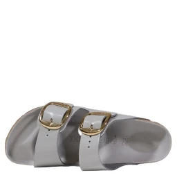 Gray Leather Slippers