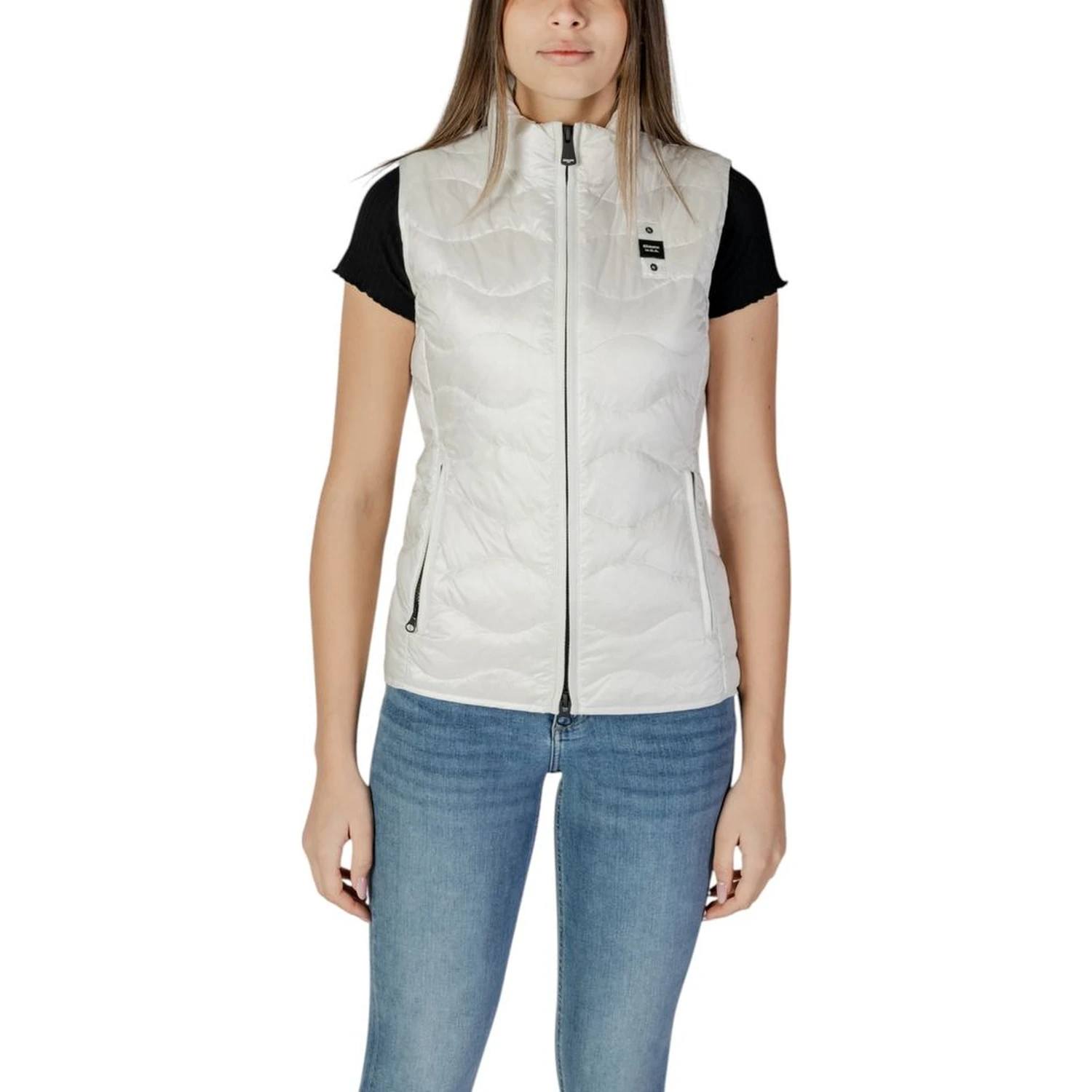 White Polyamide Sleveless Jacket