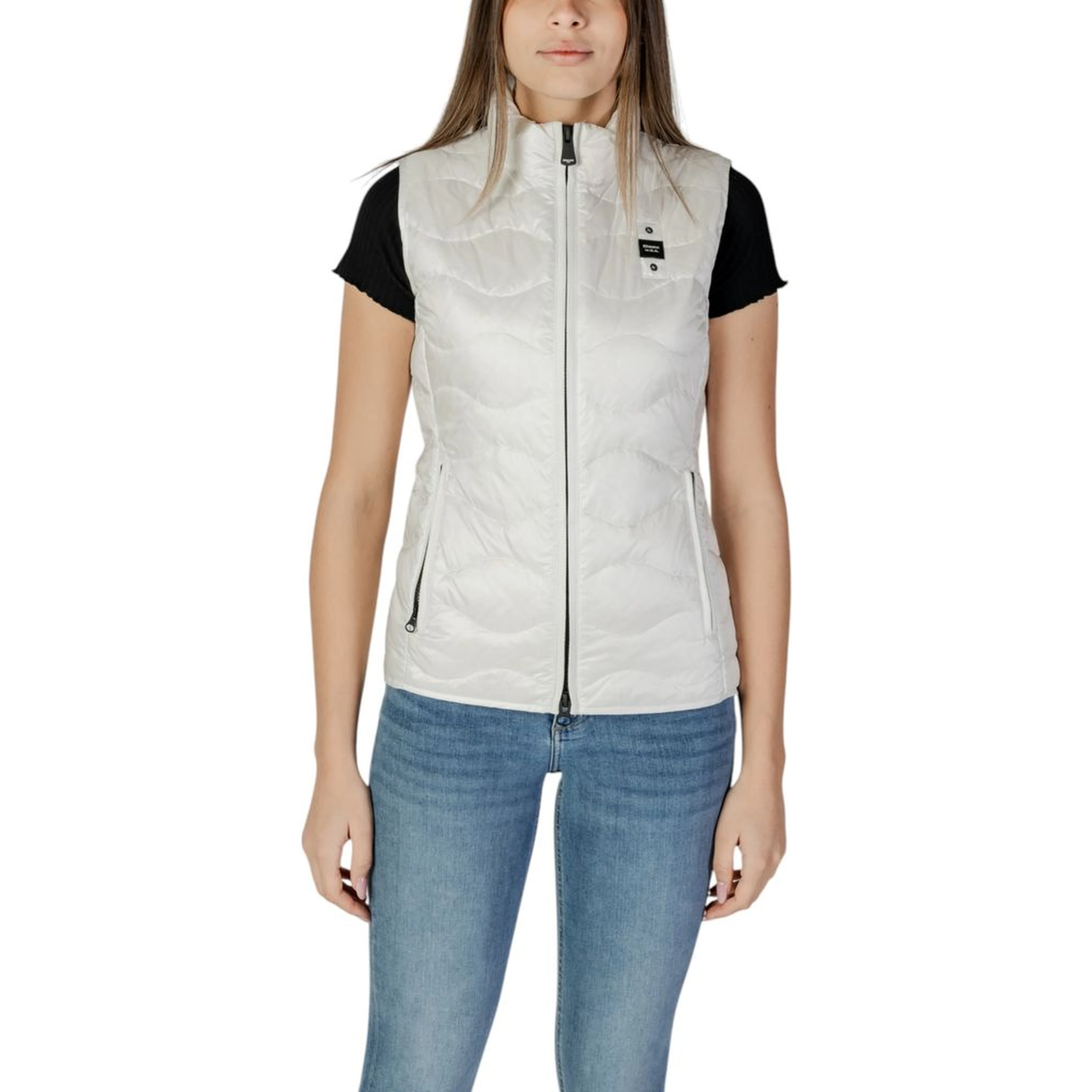 White Polyamide Sleveless Jacket