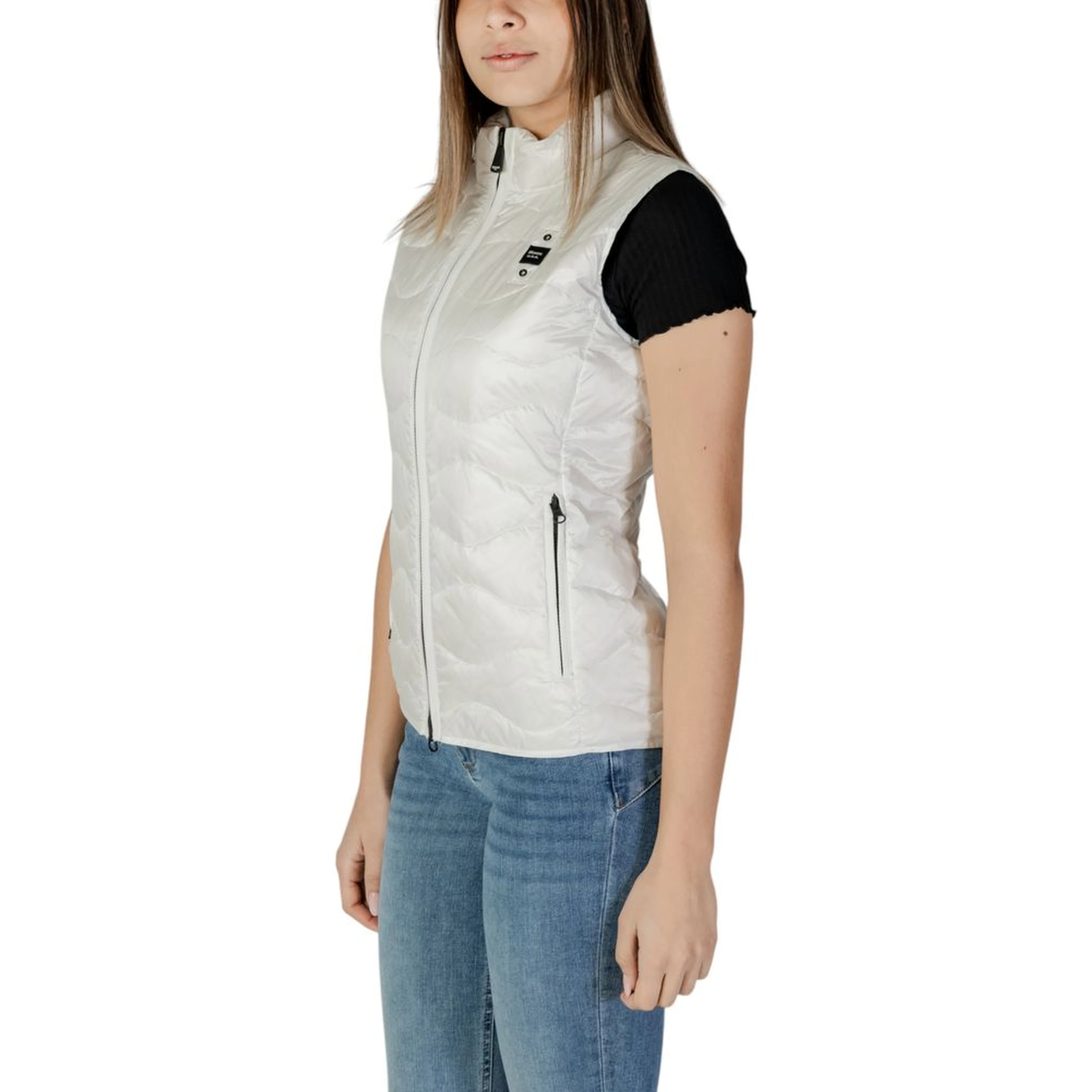 White Polyamide Sleveless Jacket