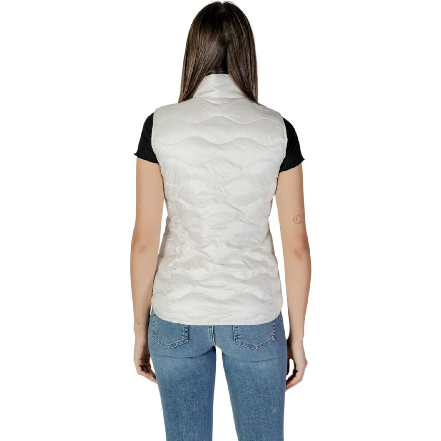 White Polyamide Sleveless Jacket