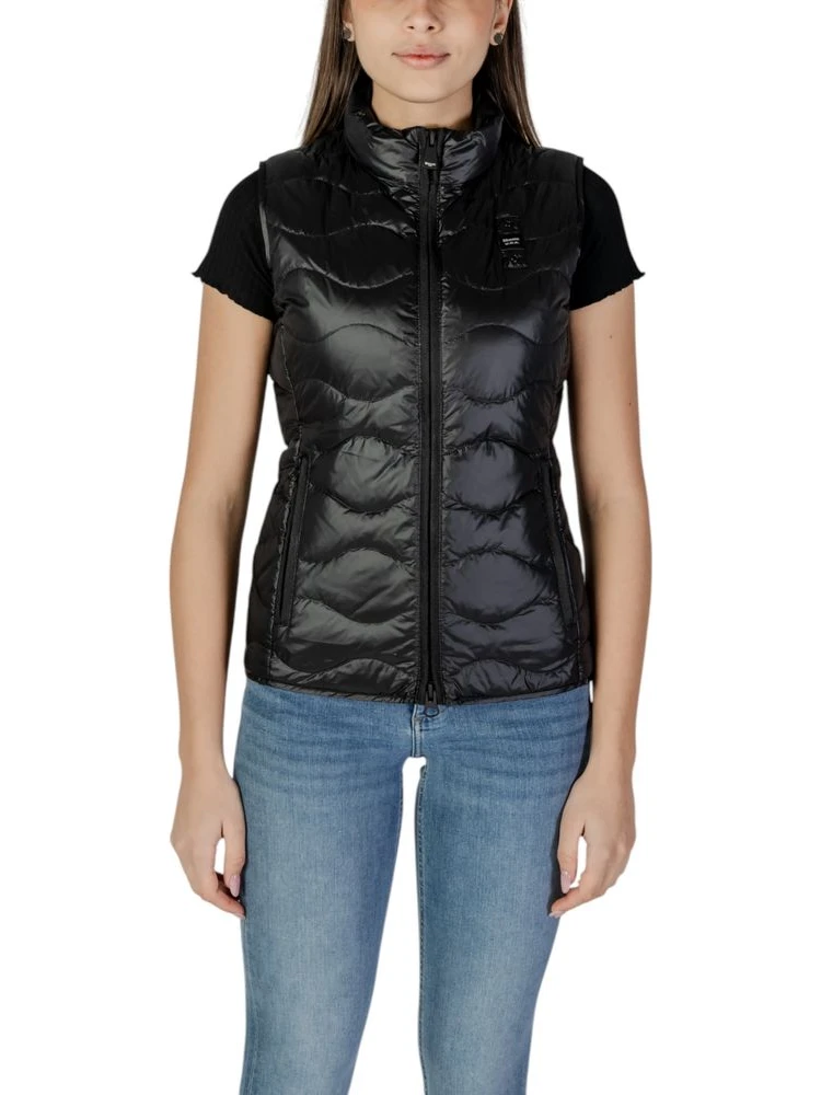 Black Polyamide Sleveless Jacket