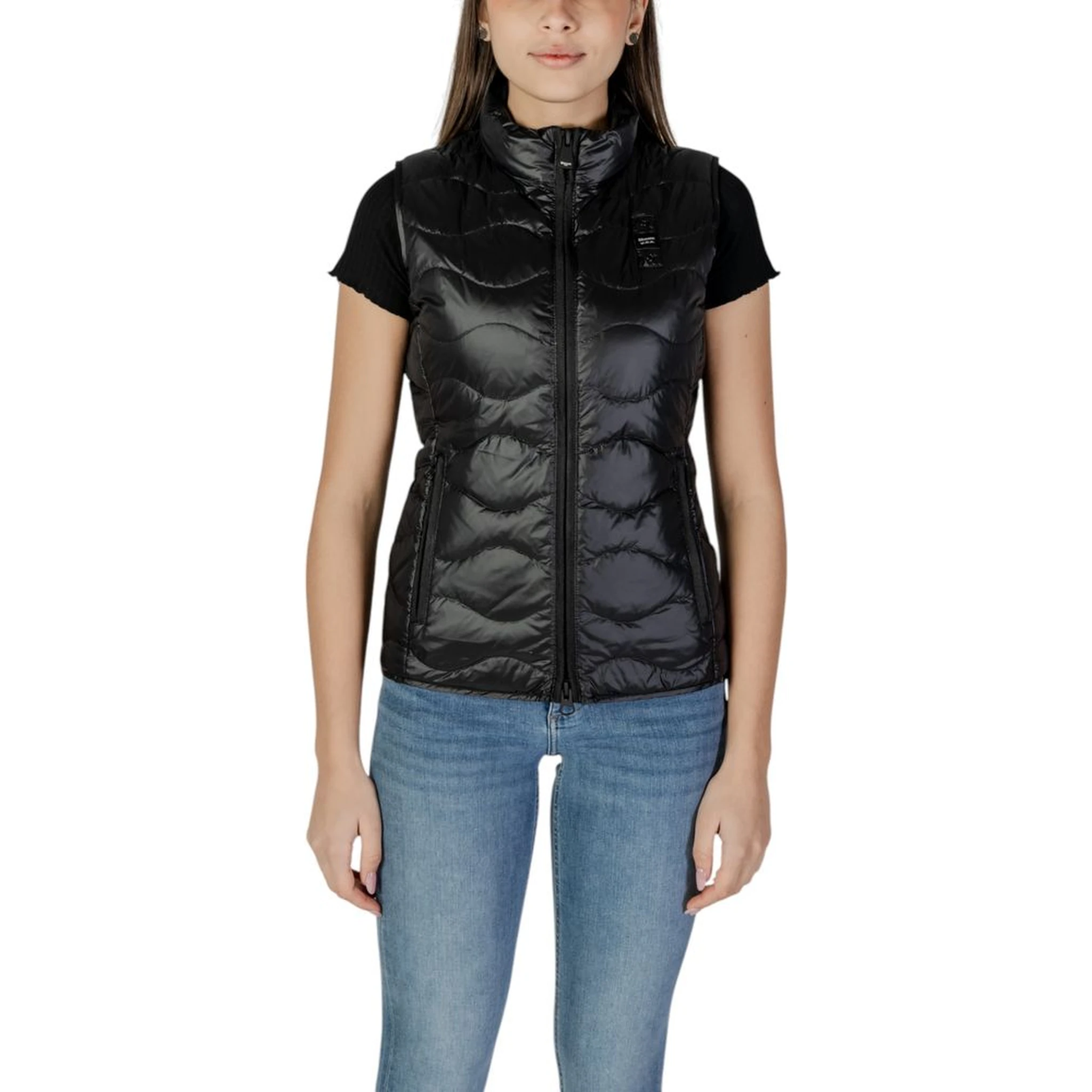 Black Polyamide Sleveless Jacket